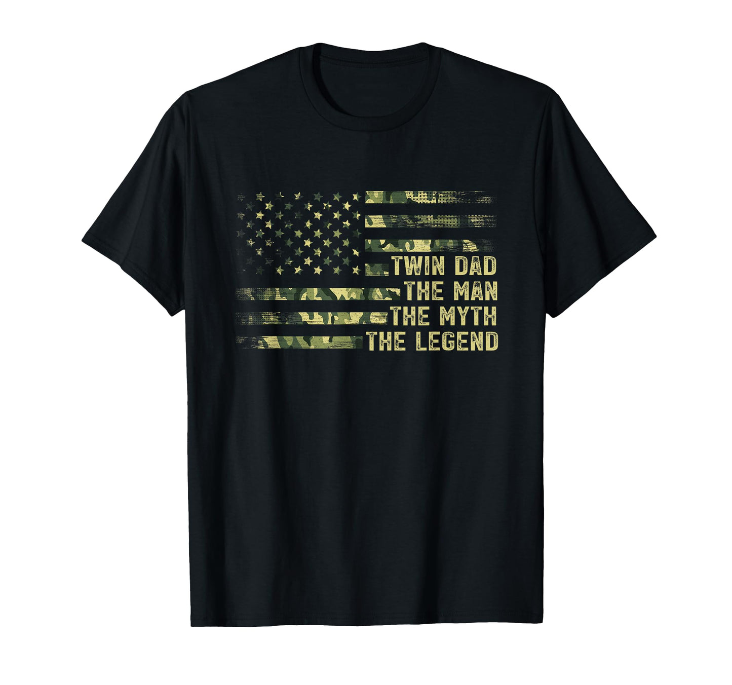Twin Dad Camo Usa Flag Twin Dad Myth Legend T-Shirt - Graphic Print Unisex - T-Shirt, Sweatshirt, Hoodie
