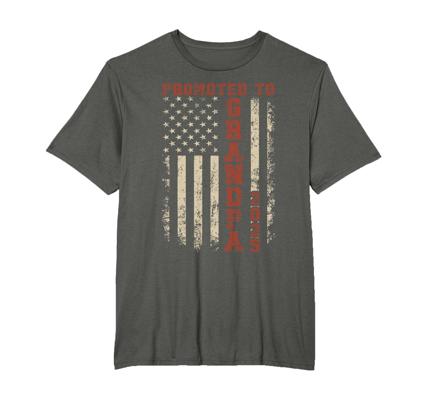 Usa American Flag Promoted To Grandpa 2025 T-Shirt - Unique Graphic Unisex - T-Shirt, Sweatshirt, Hoodie