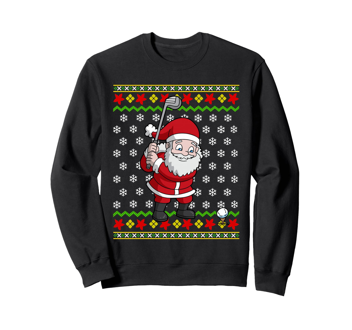 Golfing Santa Claus Golfer Golf Sweatshirt - Custom Art Print for Adults - T-Shirt, Sweatshirt, Hoodie