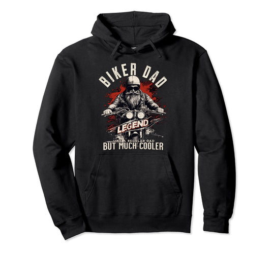 Biker Dad Legend Dad Motorcycle Hoodie - Trendy Graphic Men Women - T-Shirt, Sweatshirt, Hoodie