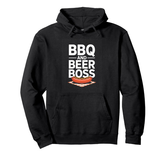 Bbq And Beer Boss Backyard Grill King Dad Hoodie - Trendy Graphic Unisex - T-Shirt, Sweatshirt, Hoodie