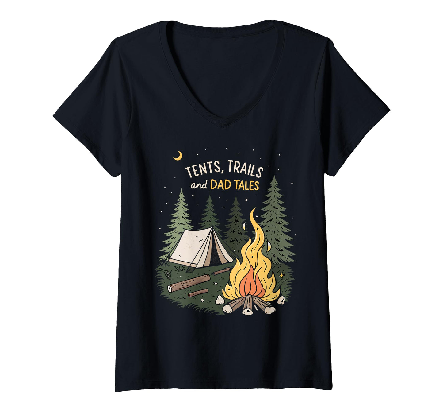 Tents Trails And Dad Tales Hiking Fathers T-Shirt - Unique Graphic Unisex - T-Shirt, Sweatshirt, Hoodie