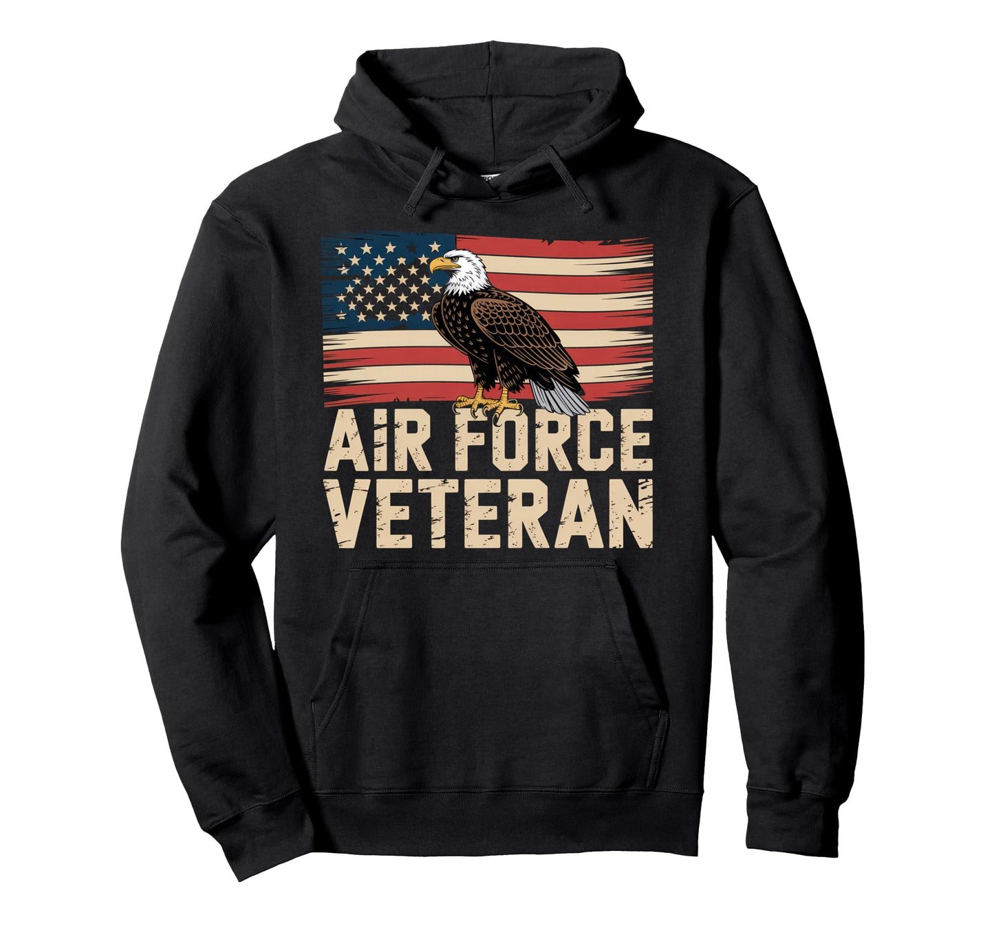 Air Force Veteran Us American Flag Hoodie - Casual Everyday Wear Unisex - T-Shirt, Sweatshirt, Hoodie