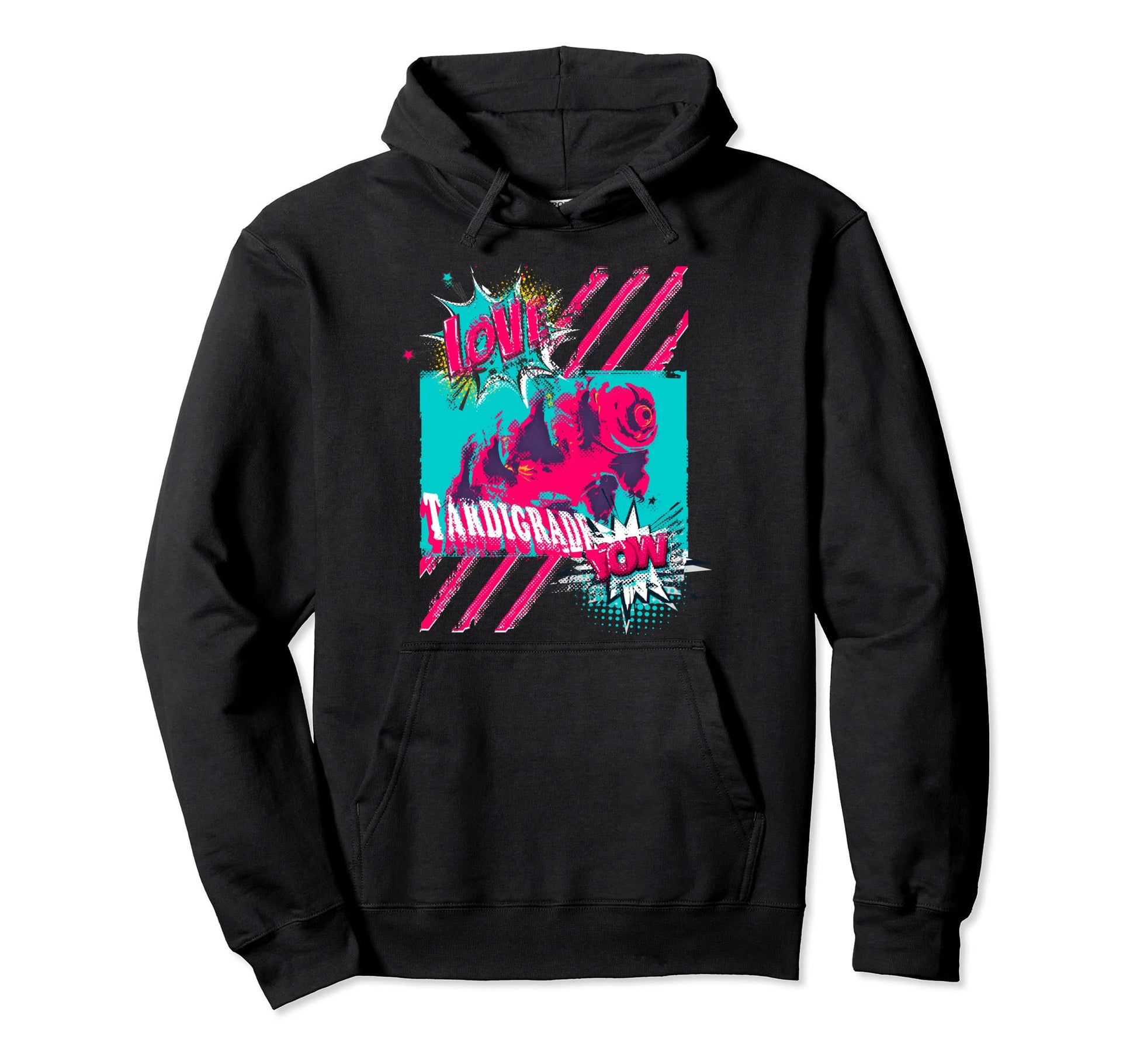 Water Bear Colorful Pop Art Distressed Hoodie - Aesthetic Graphic Unisex - T-Shirt, Sweatshirt, Hoodie