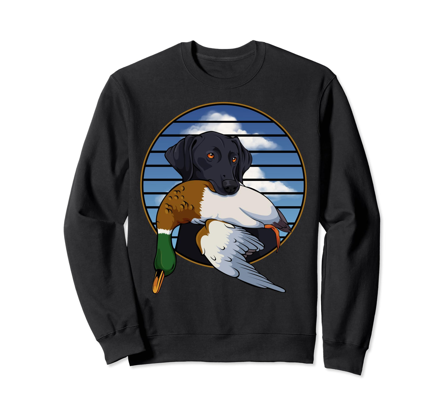 Duck Hunting Fathers Day Dog Hunter Dad Sweatshirt - Graphic Print Unisex - T-Shirt, Sweatshirt, Hoodie