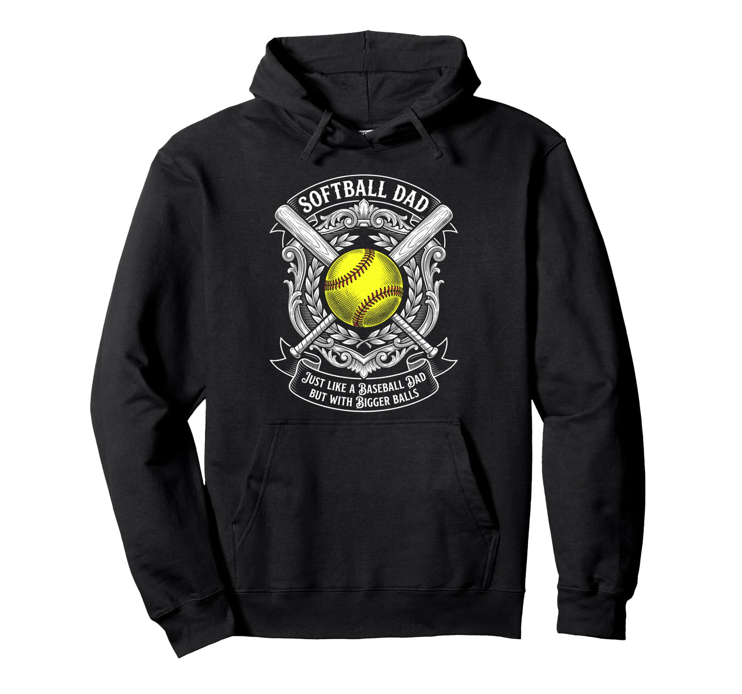 Softball Dad Like Baseball But Bigger Hoodie - Aesthetic Graphic Unisex - T-Shirt, Sweatshirt, Hoodie