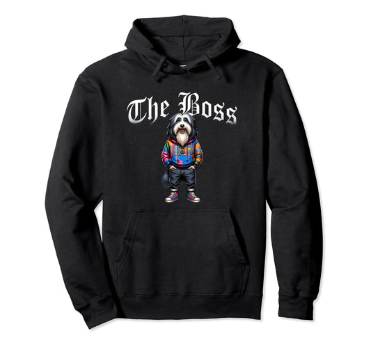Bearded Collie Dog Boss Jacket Hoodie - Casual Everyday Wear Men Women - T-Shirt, Sweatshirt, Hoodie