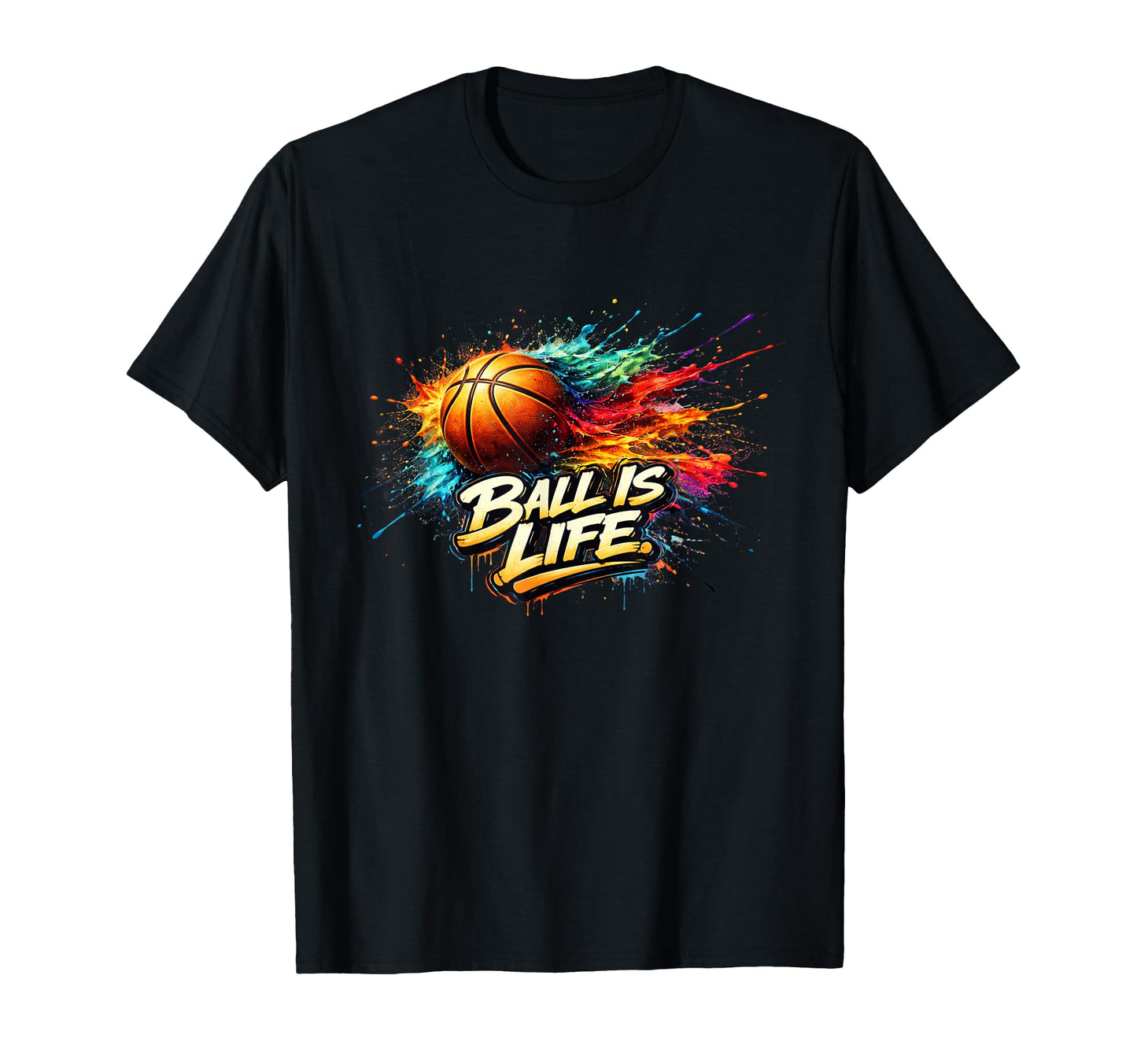 Watercolor Basketball Ball Graffiti T-Shirt - Streetwear Style for Adults - T-Shirt, Sweatshirt, Hoodie
