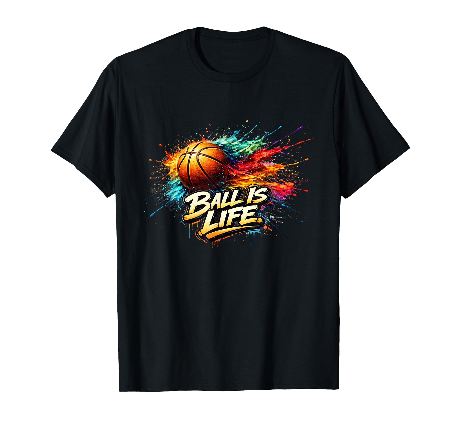 Watercolor Basketball Ball Graffiti T-Shirt - Streetwear Style for Adults - T-Shirt, Sweatshirt, Hoodie