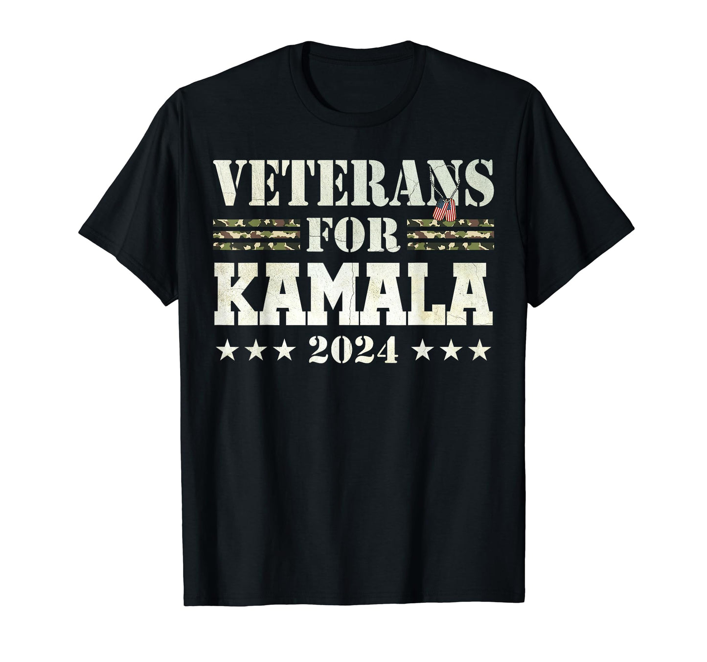 Veterans Kamala 2024 American Flag T-Shirt - Casual Everyday Wear Unisex - T-Shirt, Sweatshirt, Hoodie