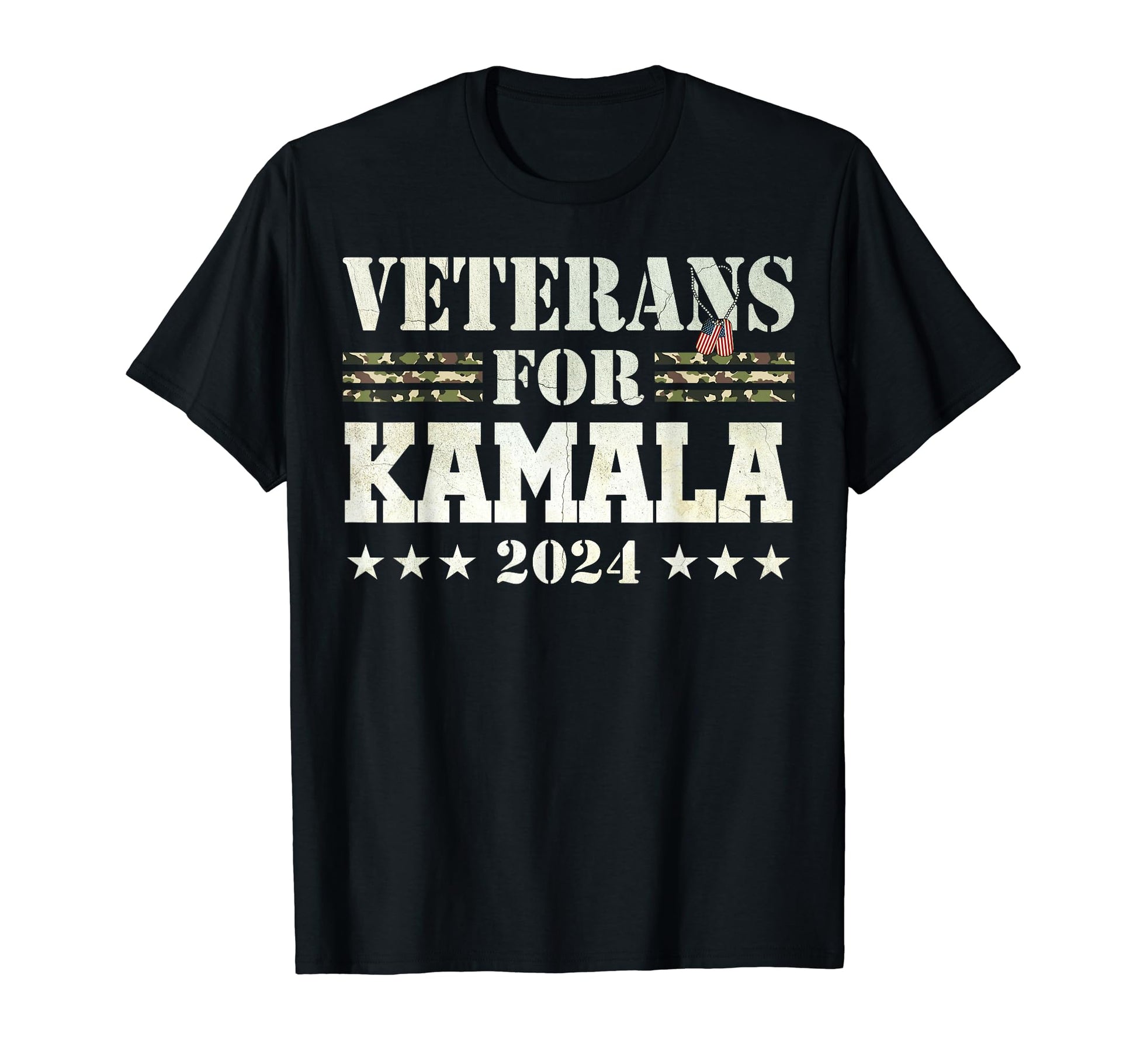 Veterans Kamala 2024 American Flag T-Shirt - Casual Everyday Wear Unisex - T-Shirt, Sweatshirt, Hoodie