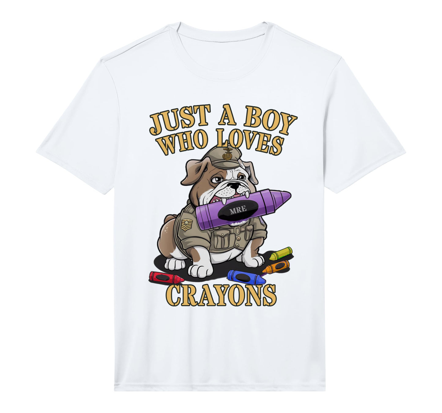 Bulldog Just Who Loves Crayons Troop T-Shirt - Unique Graphic Men Women - T-Shirt, Sweatshirt, Hoodie