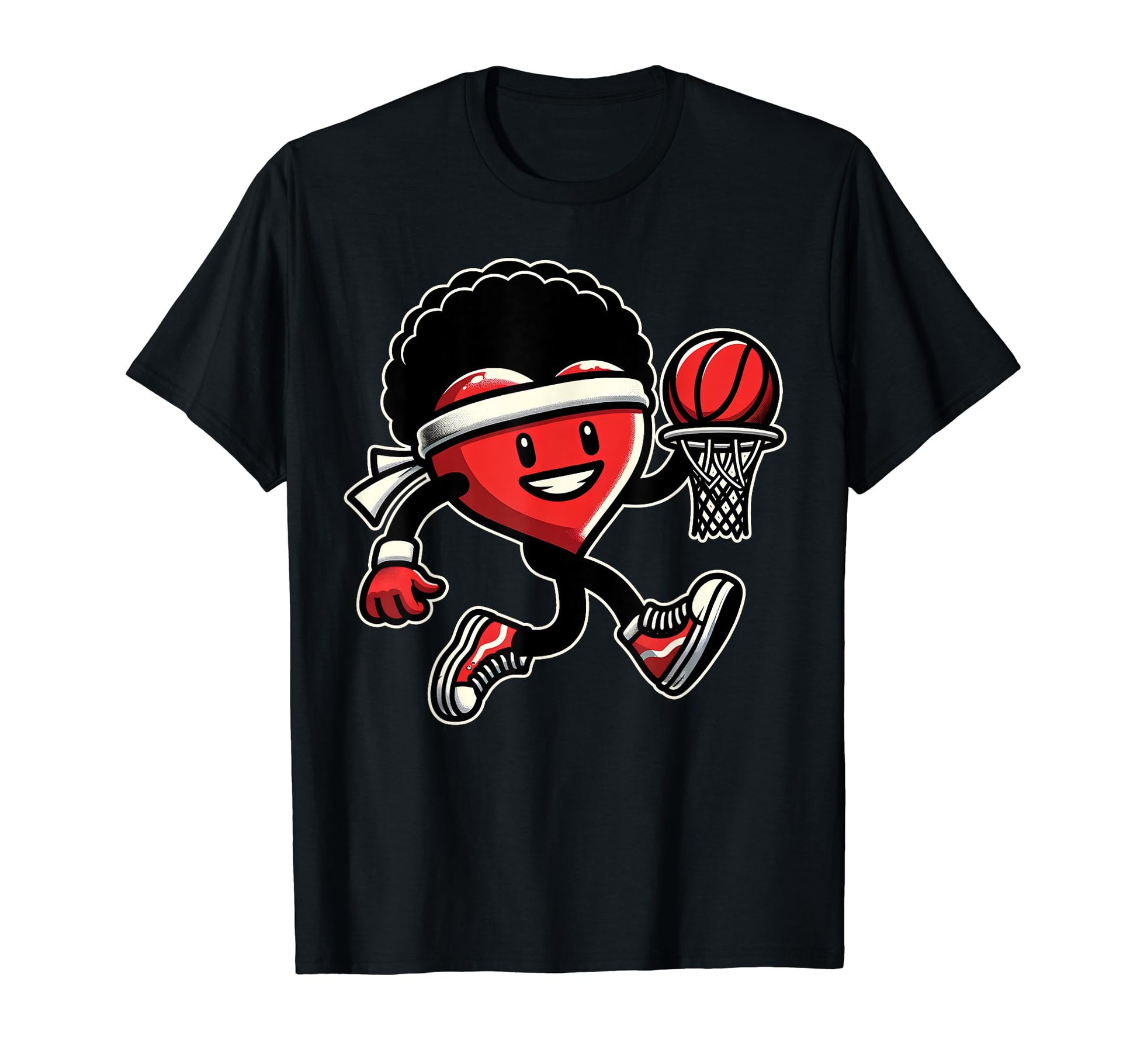 Valentines Day Heart Basketball T-Shirt - Fun Novelty Design Men Women - T-Shirt, Sweatshirt, Hoodie