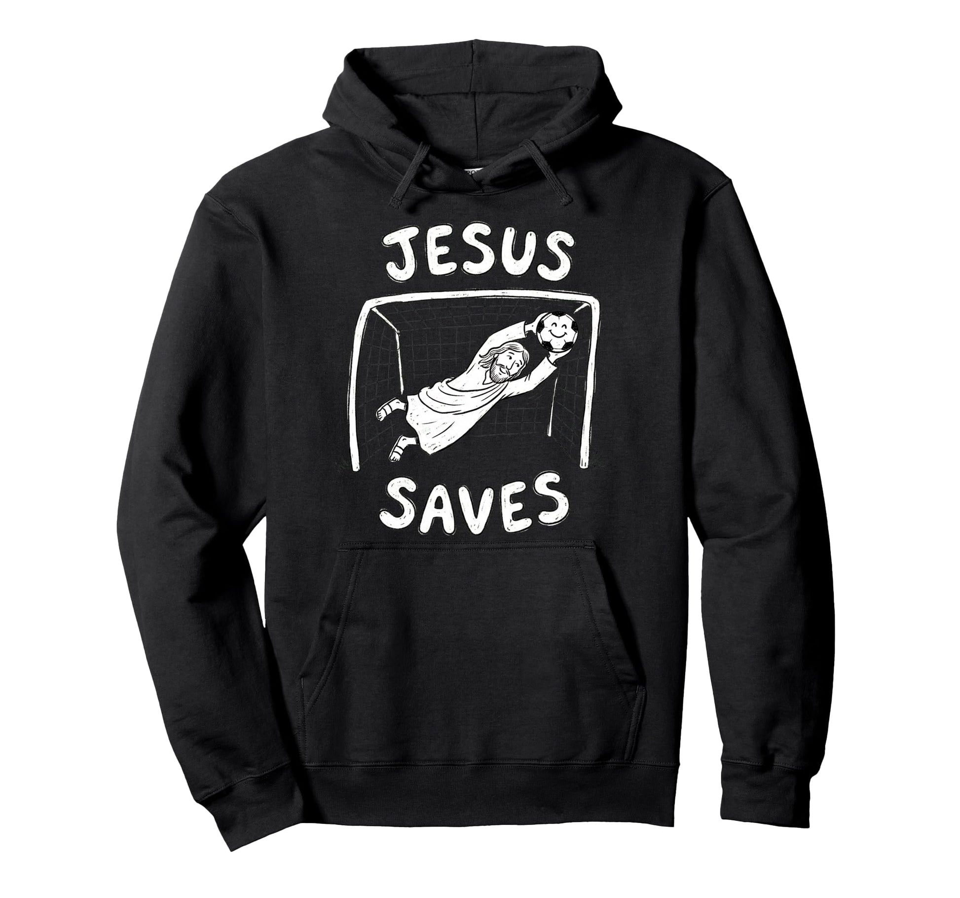 Christian Jesus Saves Soccer Goalkeeper Hoodie - Graphic Print Unisex - T-Shirt, Sweatshirt, Hoodie