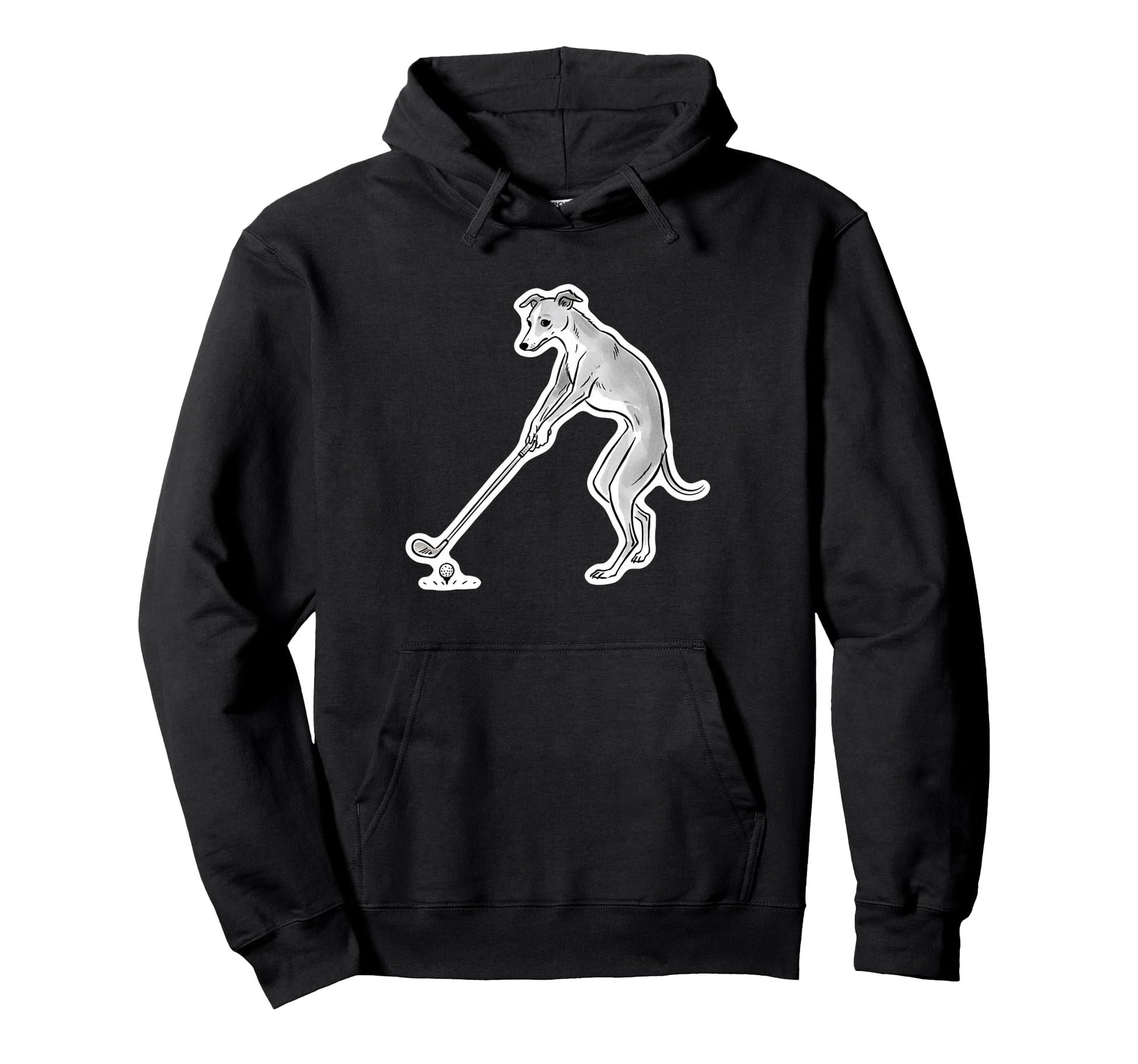 Funny Golf Italian Greyhound Japanese Ink Hoodie - Unique Graphic Unisex - T-Shirt, Sweatshirt, Hoodie