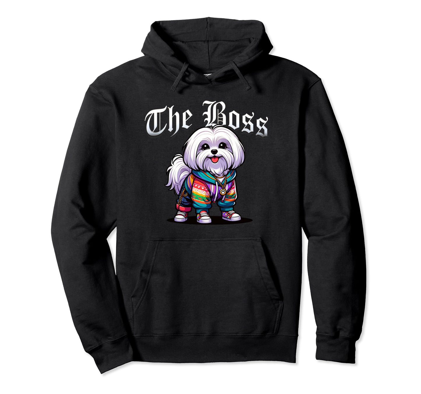 Maltese Dog Boss Jacket Outfit Dog Mom Hoodie - Custom Art Print Men Women - T-Shirt, Sweatshirt, Hoodie