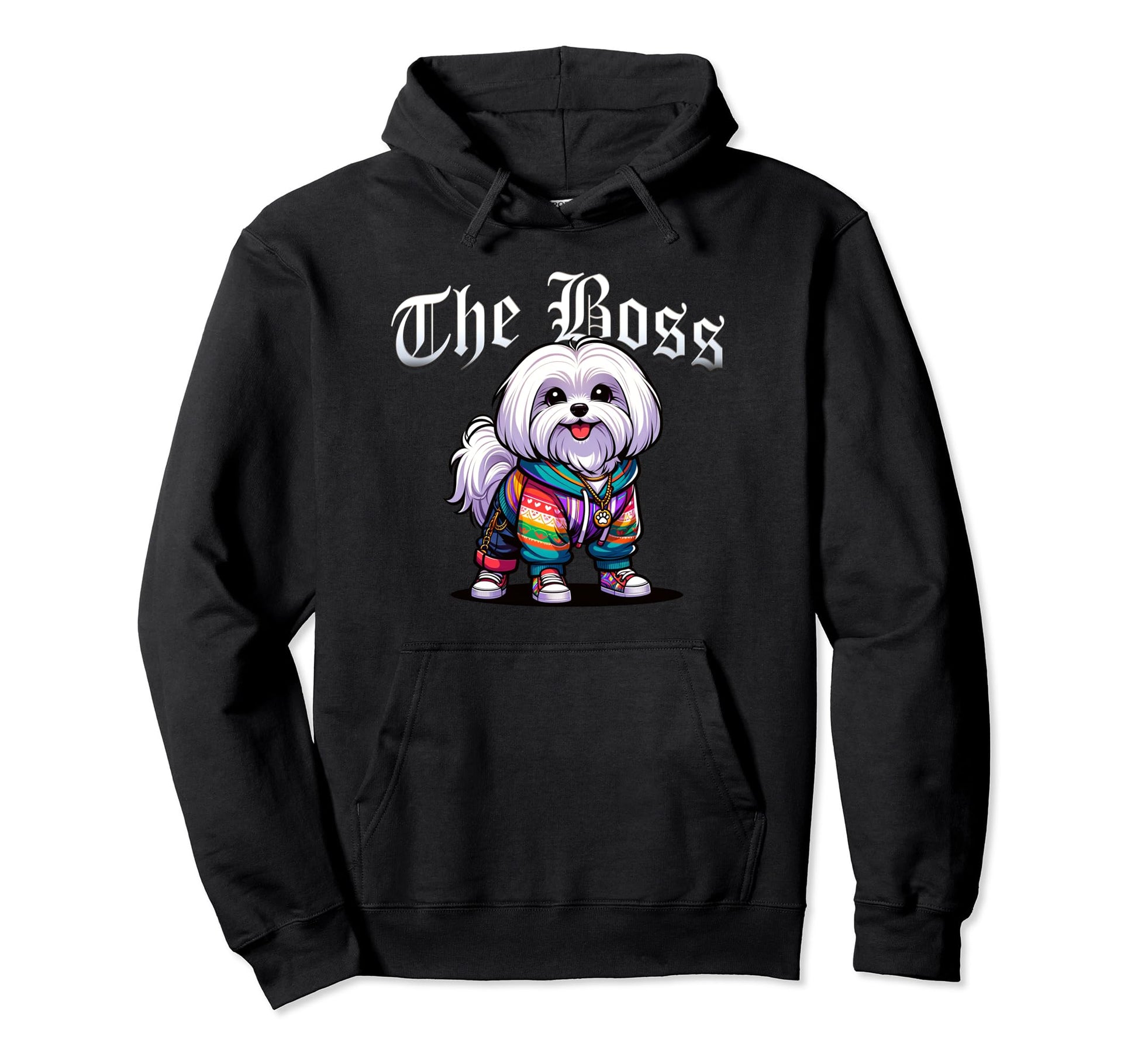 Maltese Dog Boss Jacket Outfit Dog Mom Hoodie - Custom Art Print Men Women - T-Shirt, Sweatshirt, Hoodie