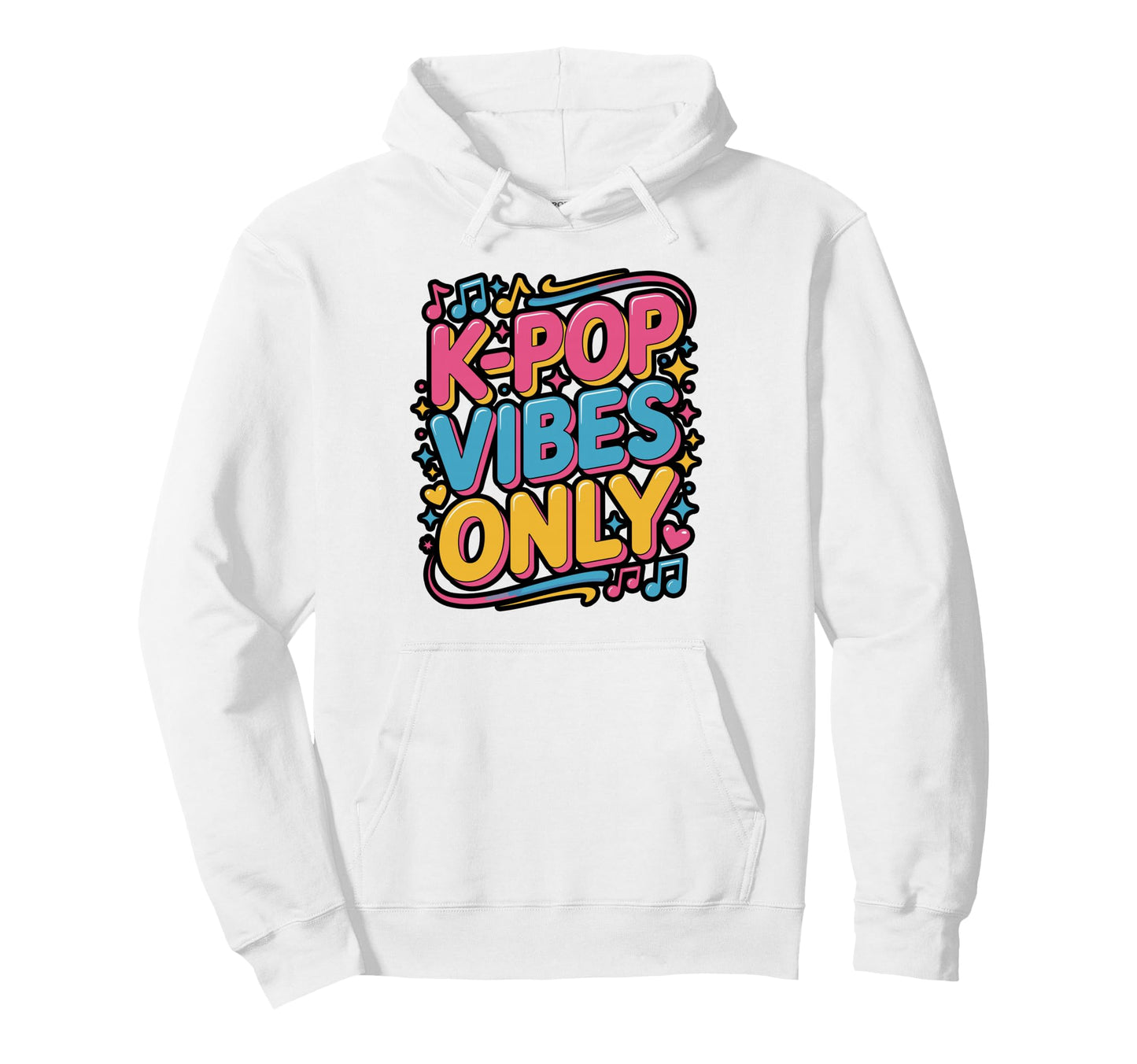 K Pop Vibes Only Neon Distressed Hoodie - Trendy Graphic for Adults - T-Shirt, Sweatshirt, Hoodie