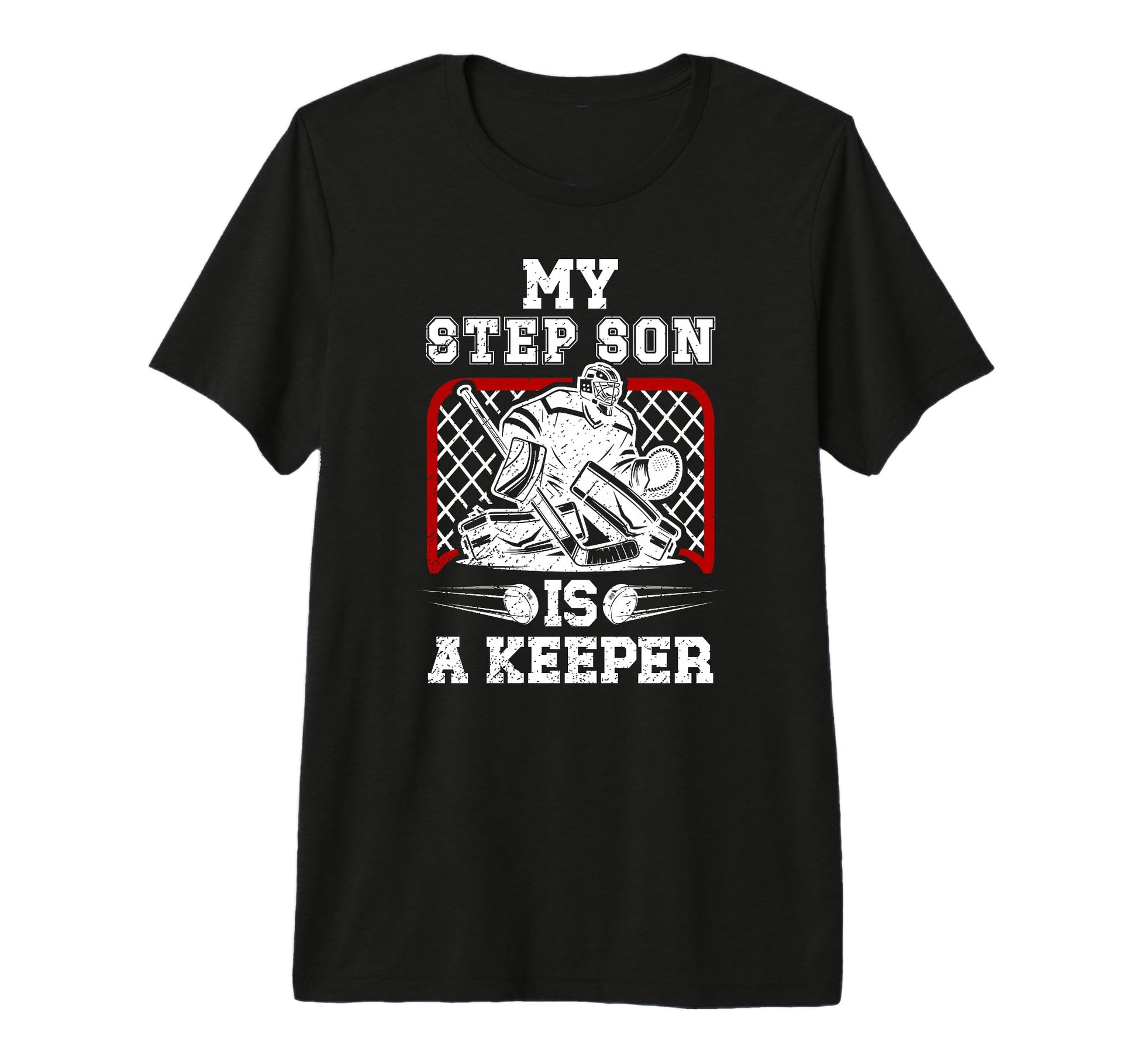 Mens Hockey Keeper Step Dad T-Shirt - Casual Everyday Wear Men Women - T-Shirt, Sweatshirt, Hoodie