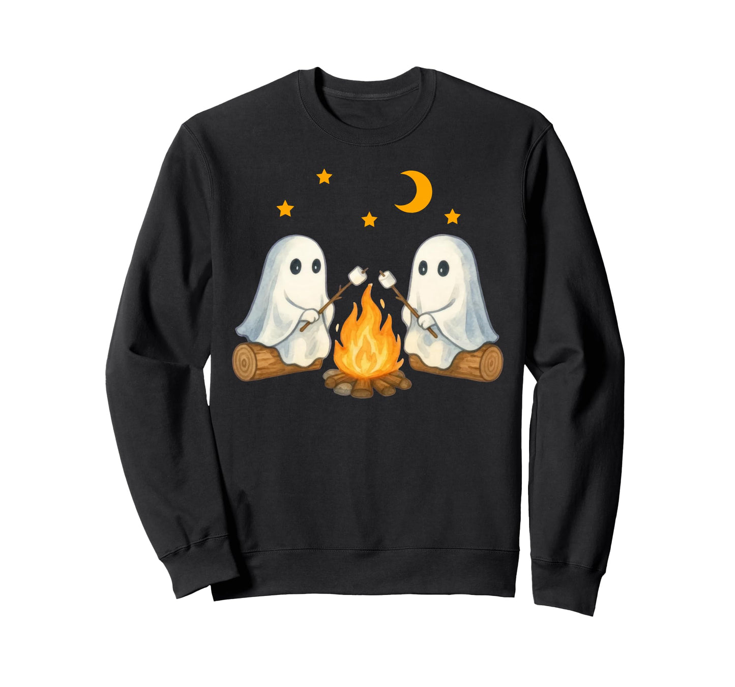 Ghost Camping Gothic Halloween Sweatshirt - Trendy Graphic Men Women - T-Shirt, Sweatshirt, Hoodie