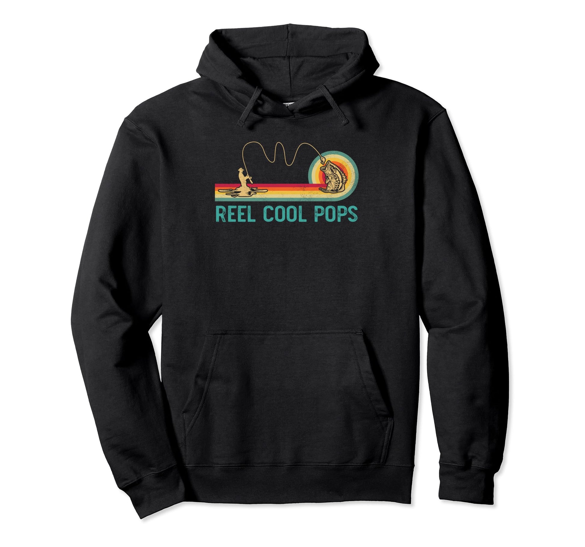 Reel Pops Fishing Funny Fisherman Pops Hoodie - Minimalist Print Men Women - T-Shirt, Sweatshirt, Hoodie