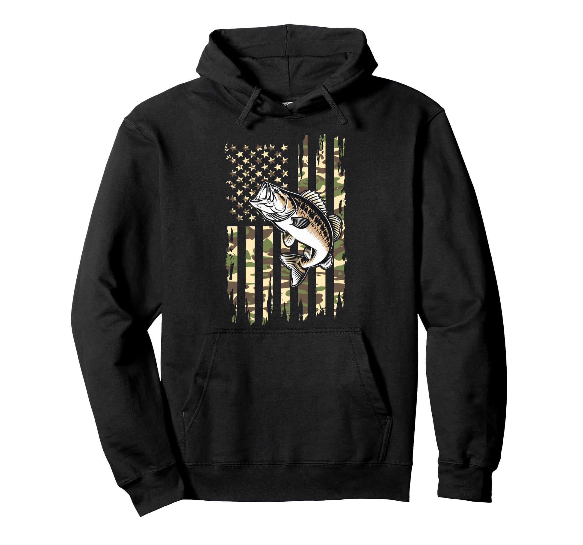 Us Camouflage Flag Fishing Lover Fish Fan Hoodie - Graphic Print Unisex - T-Shirt, Sweatshirt, Hoodie