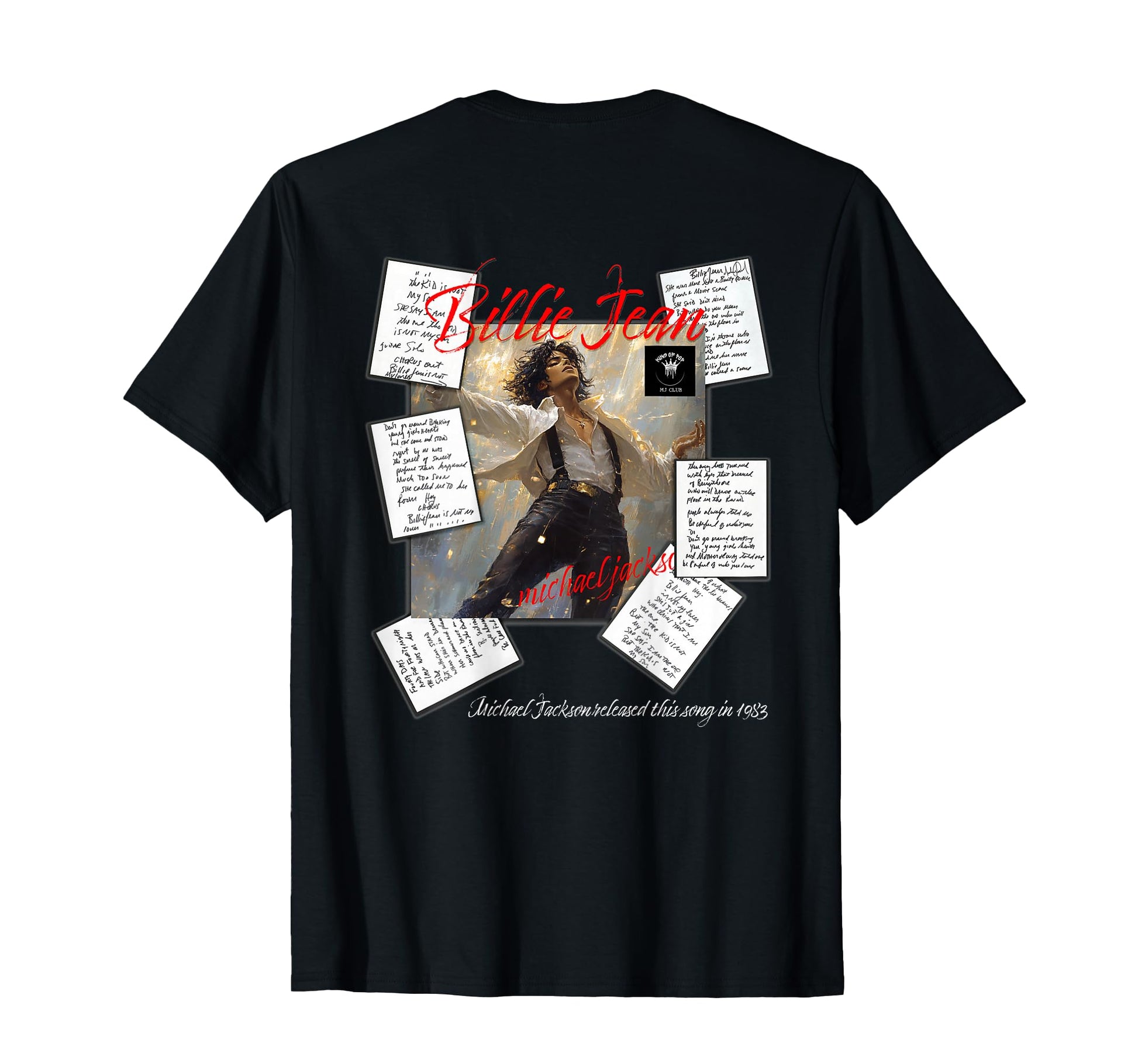 Michael Jackson 022 Back Printed T-Shirt - Fun Novelty Design for Adults - T-Shirt, Sweatshirt, Hoodie