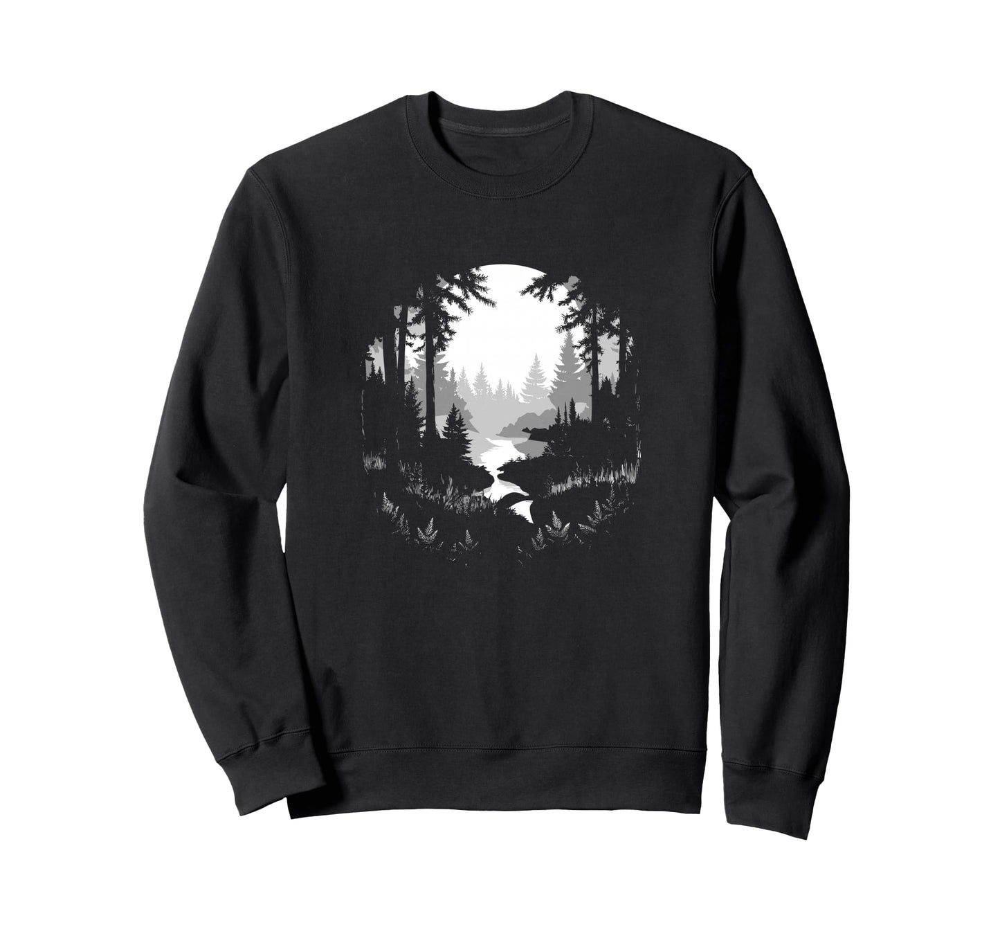 Night Nature Wildlife Trees Outdoor Sweatshirt - Minimalist Print Men Women - T-Shirt, Sweatshirt, Hoodie