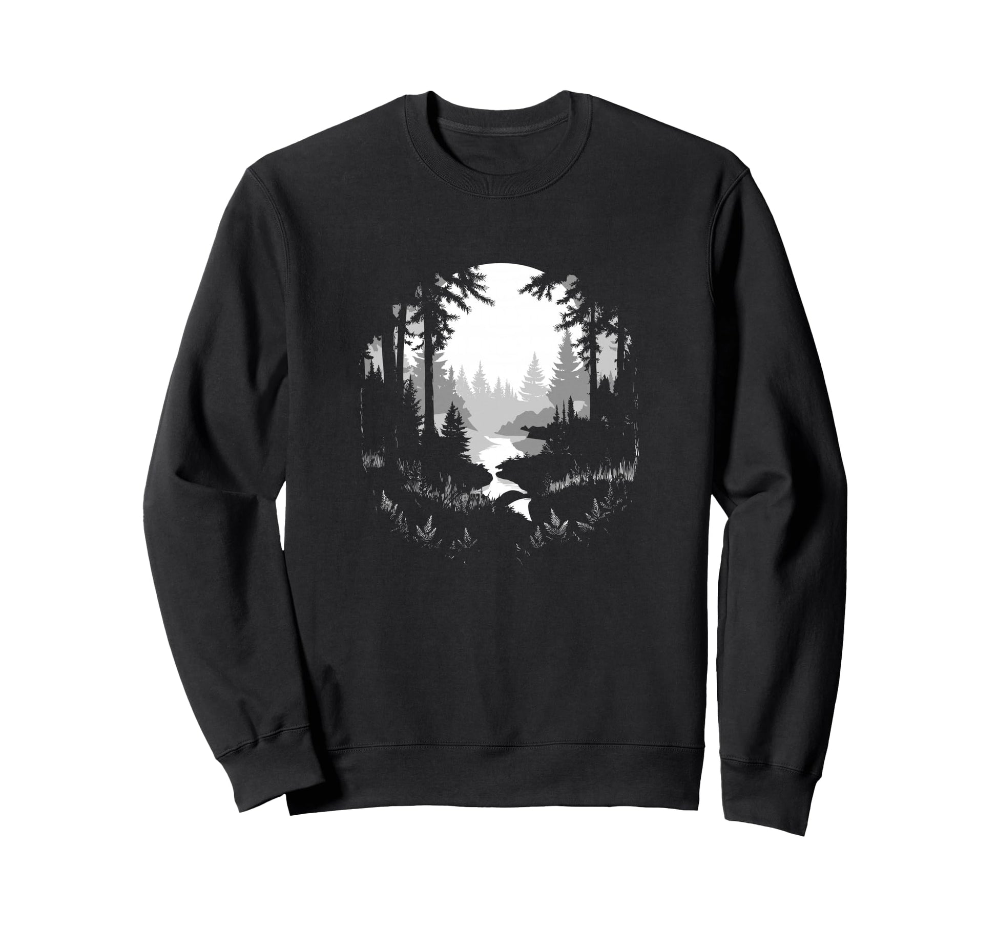 Night Nature Wildlife Trees Outdoor Sweatshirt - Minimalist Print Men Women - T-Shirt, Sweatshirt, Hoodie