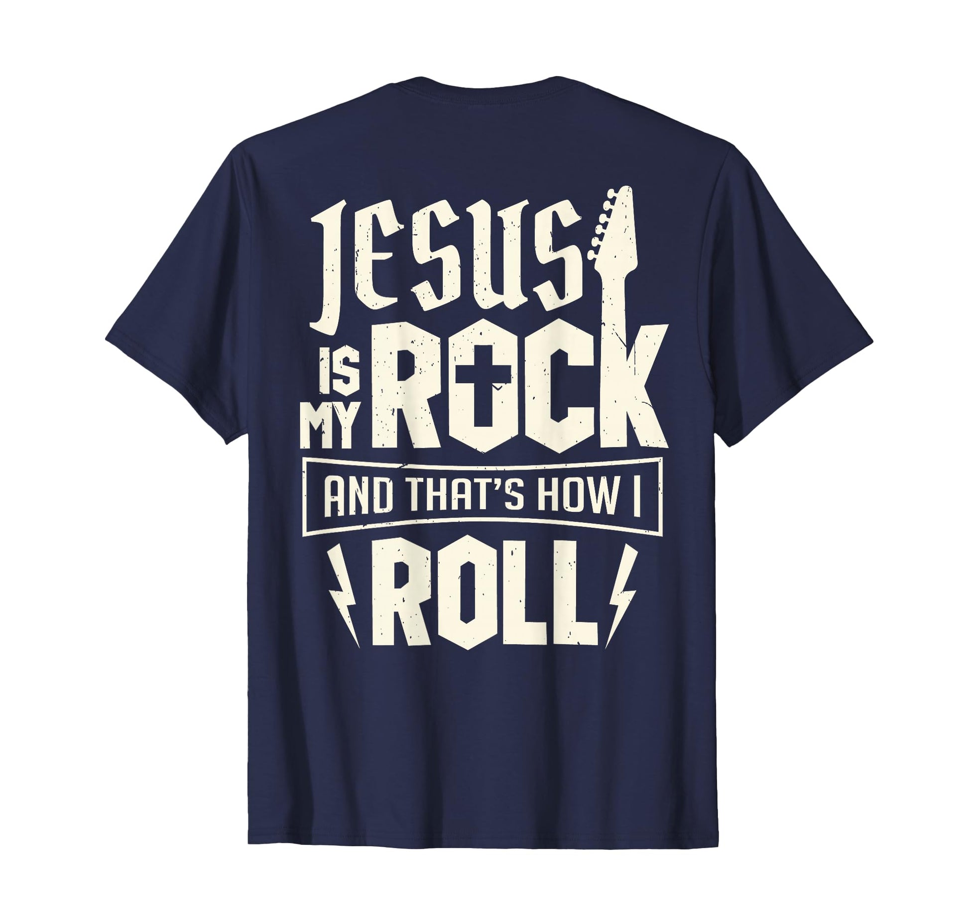 Christian Guitar Jesus Is My Rock And T-Shirt - Graphic Print for Adults - T-Shirt, Sweatshirt, Hoodie