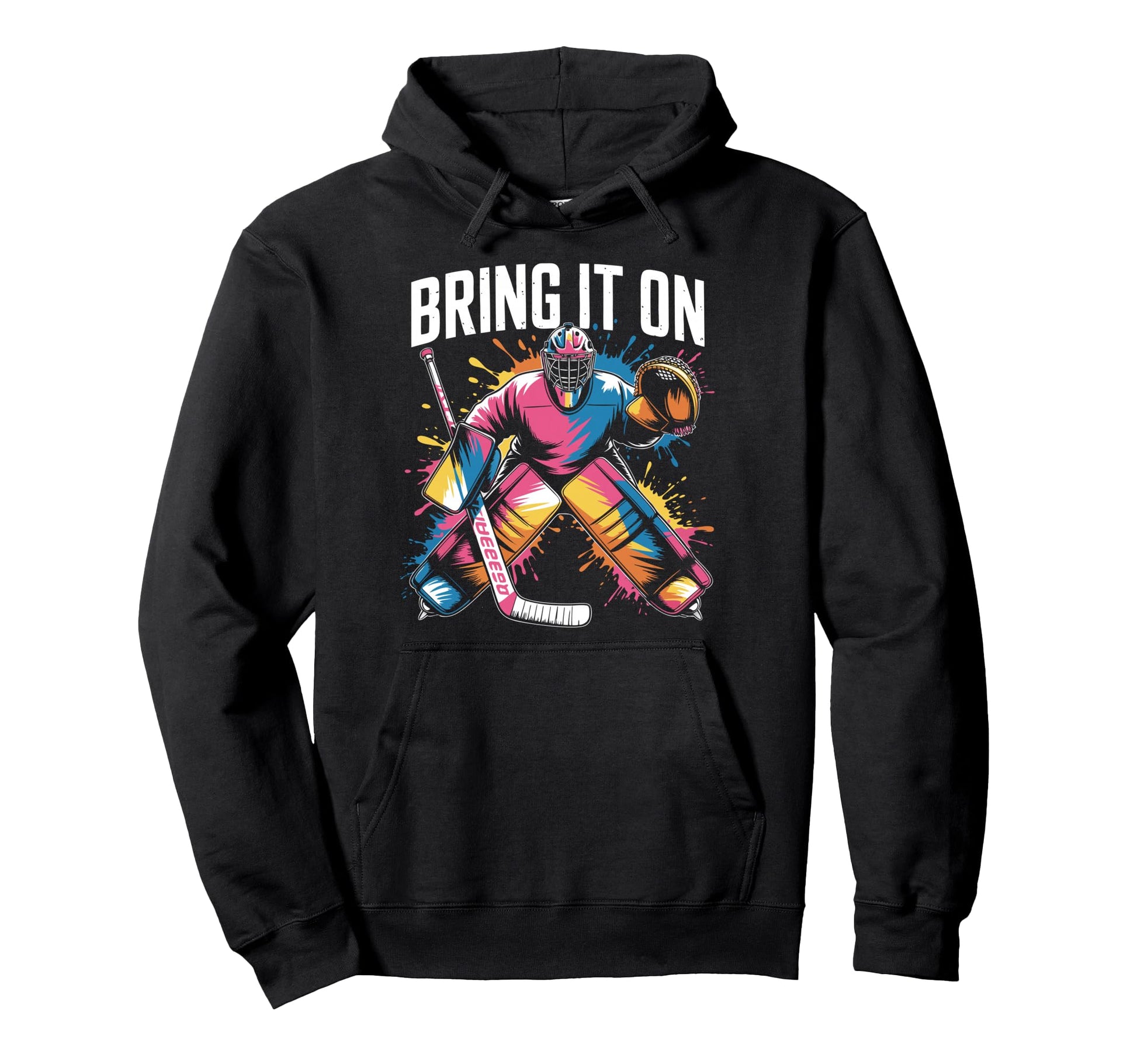 Ice Hockey Goalkeeper Artwork Hockey Hoodie - Aesthetic Graphic Men Women - T-Shirt, Sweatshirt, Hoodie