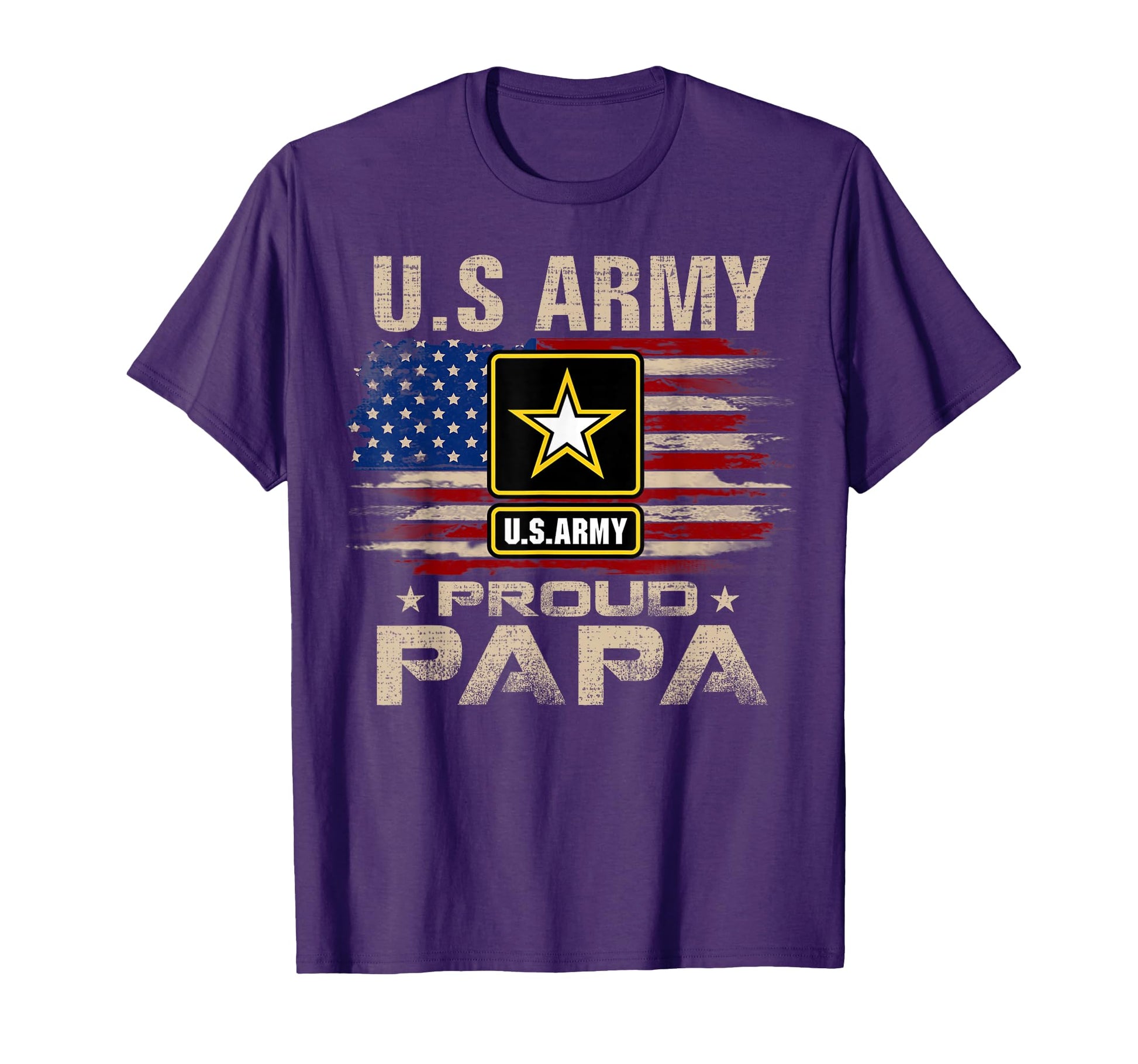 U S Army Proud Papa American Flag T-Shirt - Trendy Graphic Unisex - T-Shirt, Sweatshirt, Hoodie