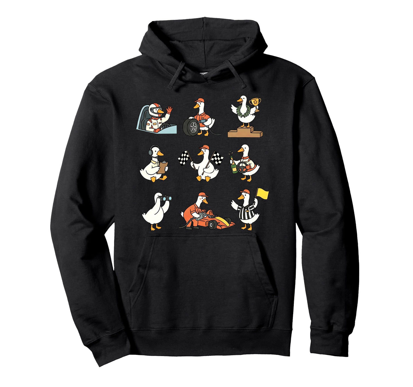 Track Day Race Car Silly Goose Racing Hoodie - Casual Everyday Wear Unisex - T-Shirt, Sweatshirt, Hoodie