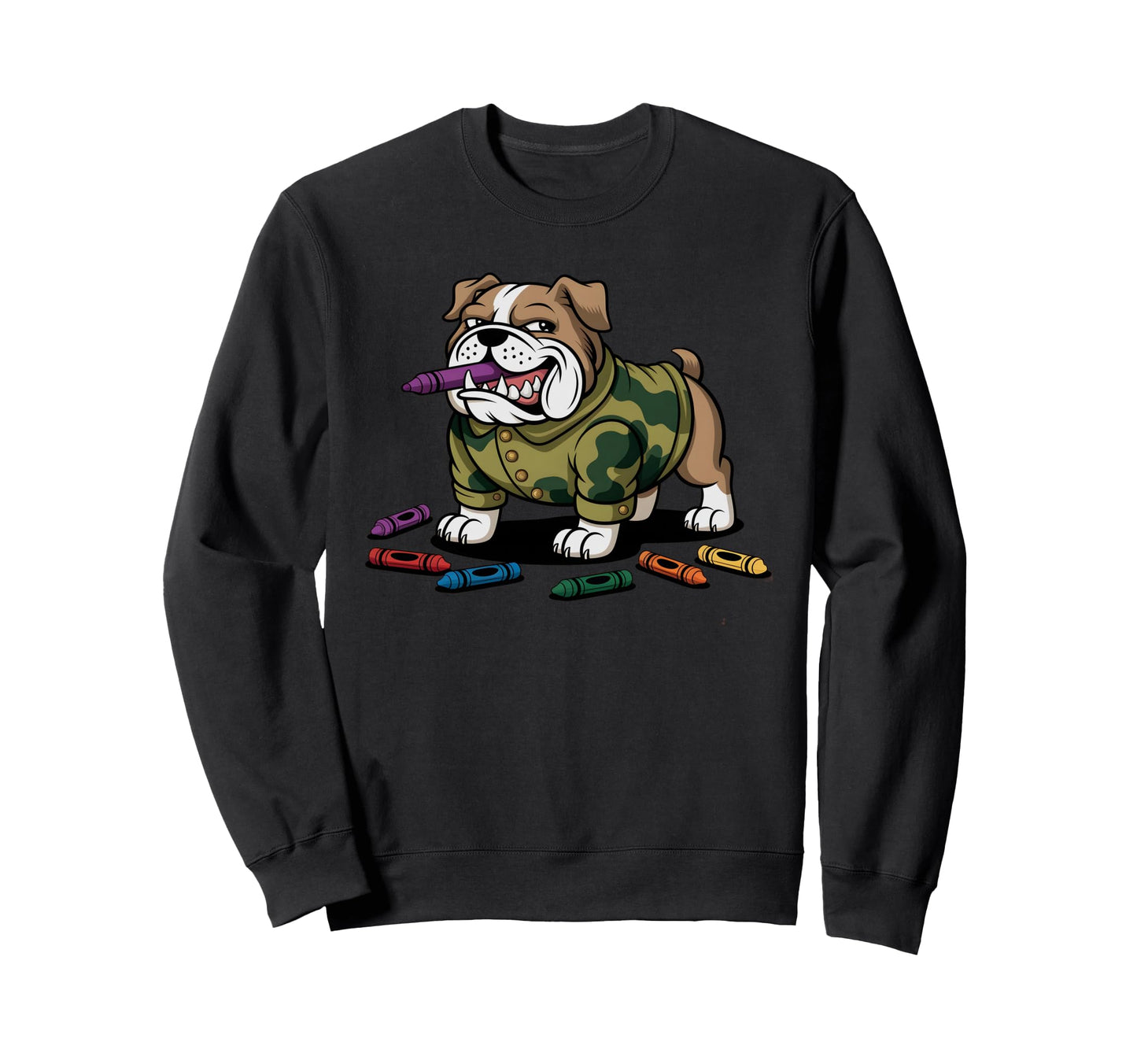 Bulldog Powered Crayons Boot Camp Sweatshirt - Casual Everyday Wear Unisex - T-Shirt, Sweatshirt, Hoodie