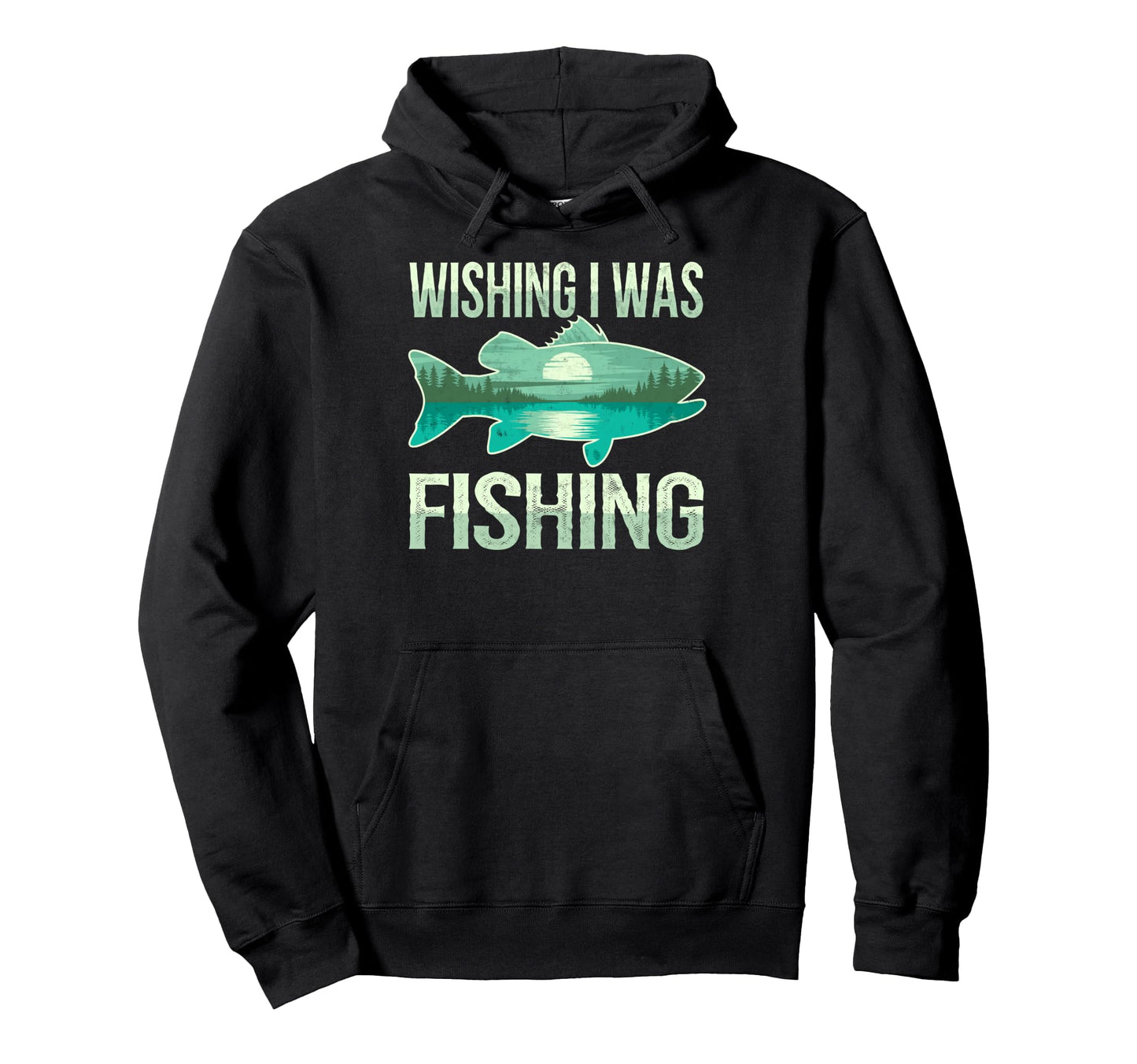 Funny Wishing I Was Fishing Meme Hoodie - Aesthetic Graphic Unisex - T-Shirt, Sweatshirt, Hoodie