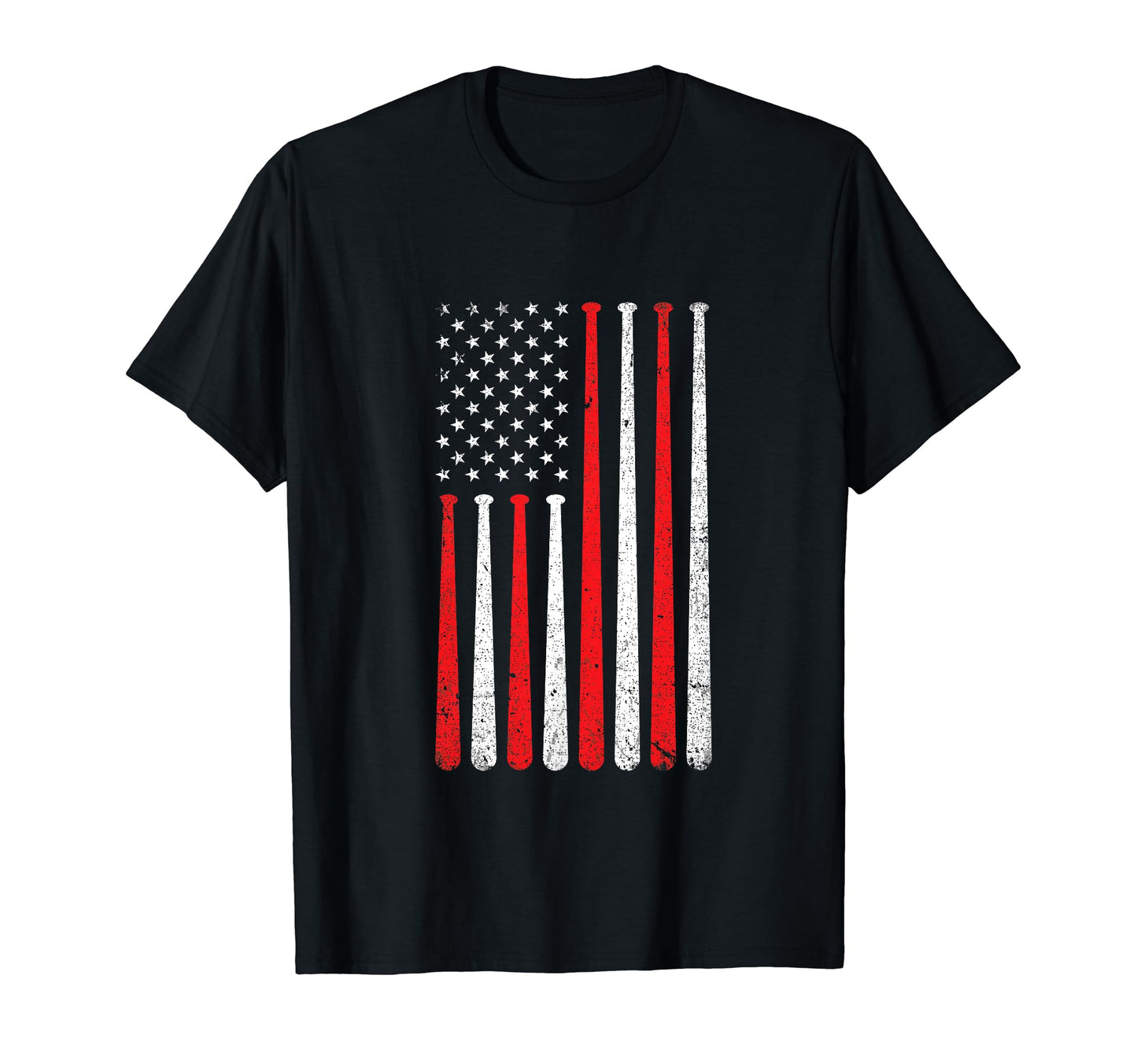 Baseball Dad American Flag 4Th July T-Shirt - Fun Novelty Design Men Women - T-Shirt, Sweatshirt, Hoodie