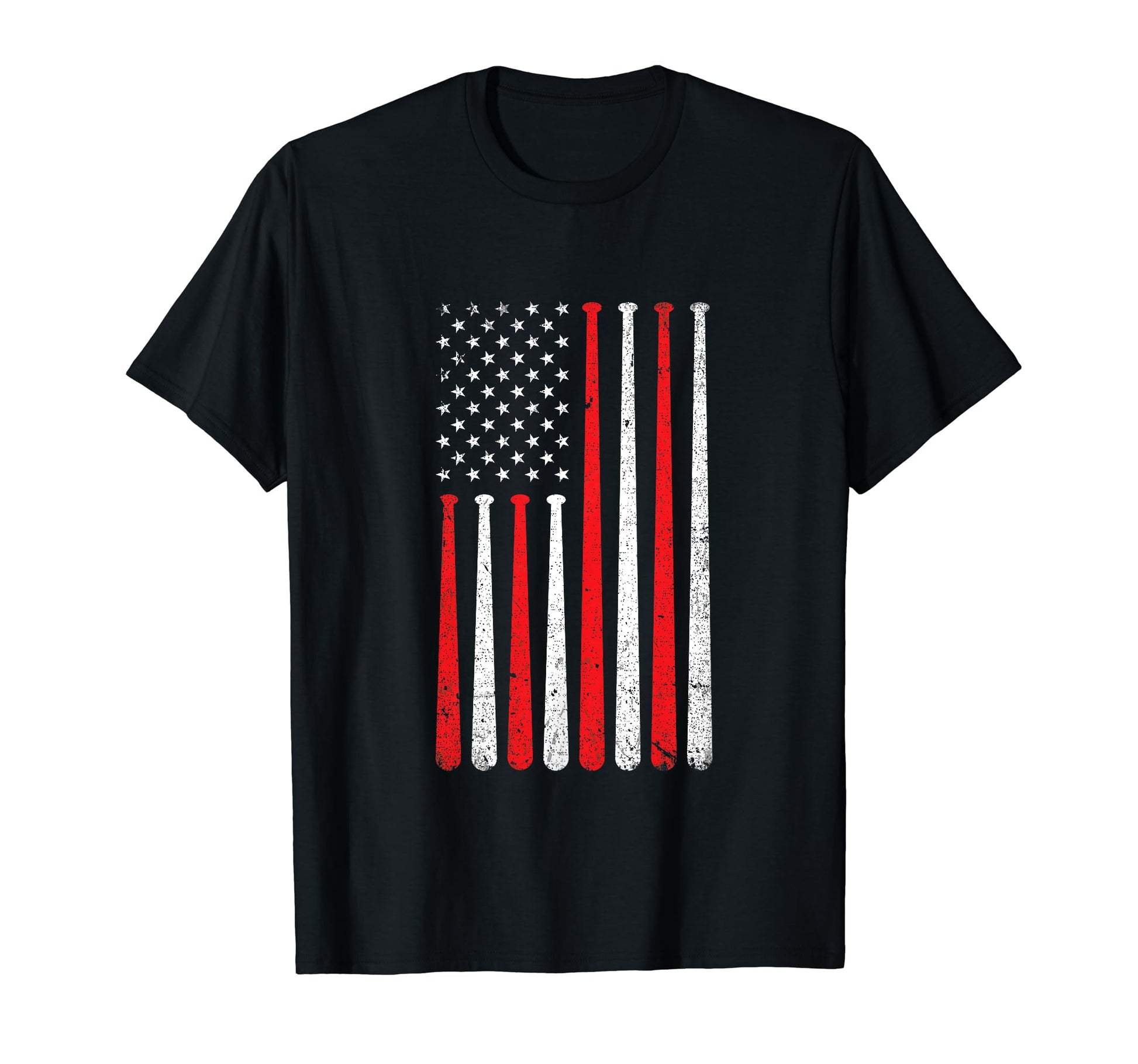 Baseball Dad American Flag 4Th July T-Shirt - Fun Novelty Design Men Women - T-Shirt, Sweatshirt, Hoodie