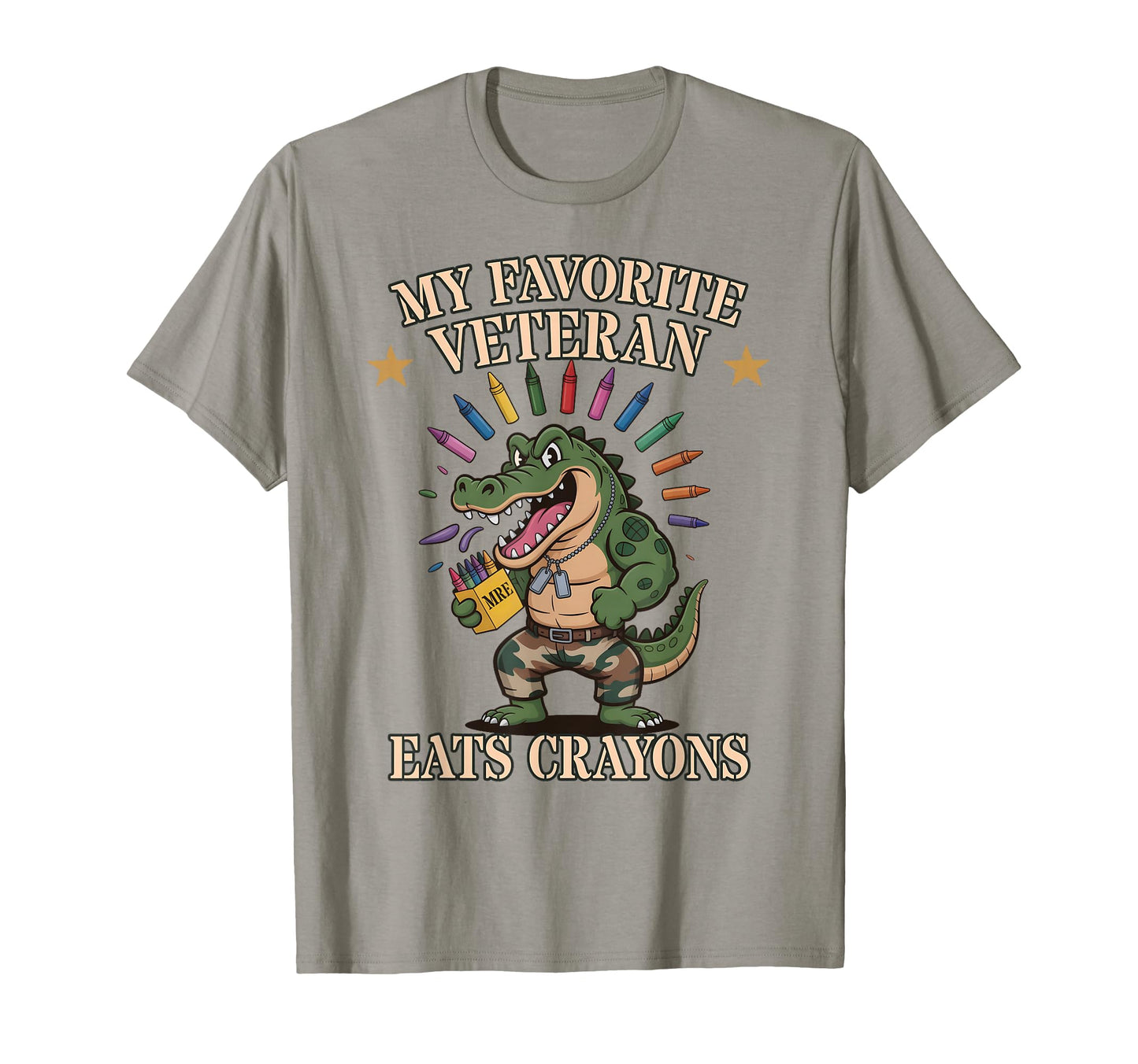 Sarcastic My Favorite Veteran Eats Crayons T-Shirt - Trendy Graphic Unisex - T-Shirt, Sweatshirt, Hoodie