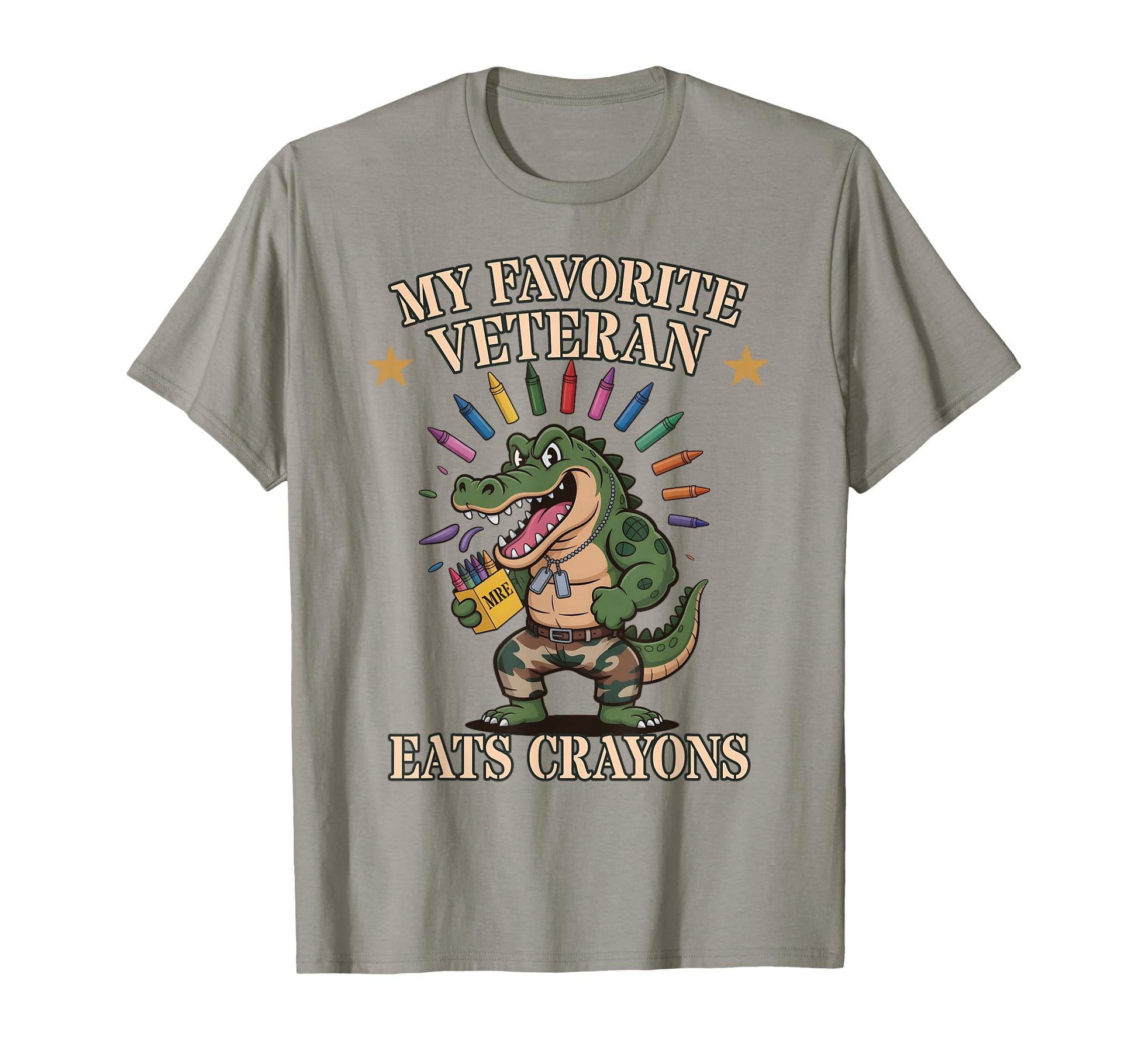 Sarcastic My Favorite Veteran Eats Crayons T-Shirt - Trendy Graphic Unisex - T-Shirt, Sweatshirt, Hoodie