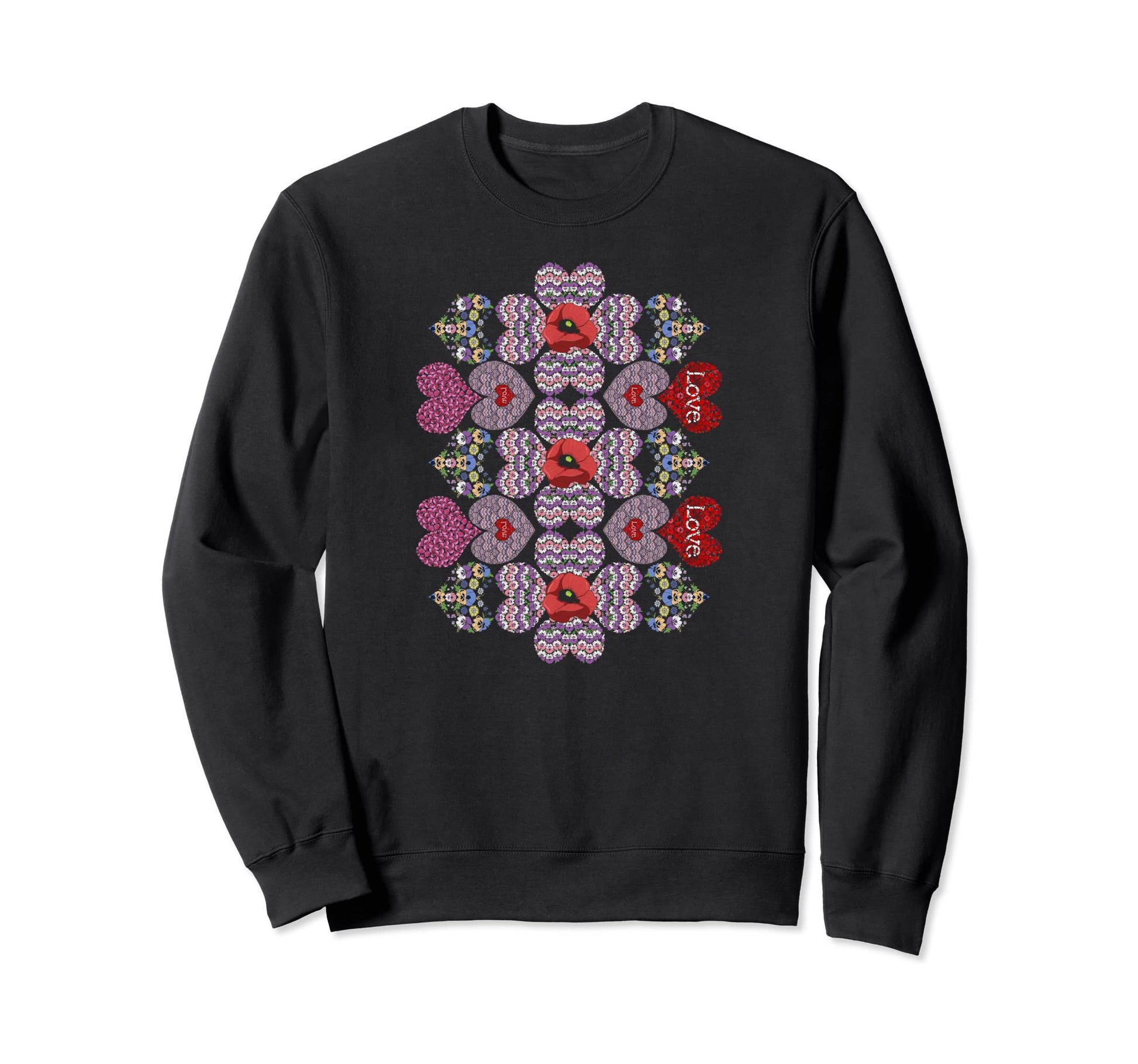 Floral Ukraine Hearts Pop Art Sweatshirt - Minimalist Print Unisex - T-Shirt, Sweatshirt, Hoodie