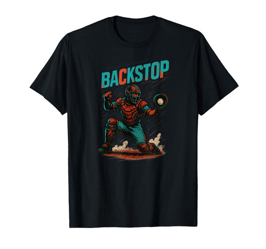 Backstop Catcher Baseball T-Shirt - Novelty Apparel for Adults - T-Shirt, Sweatshirt, Hoodie