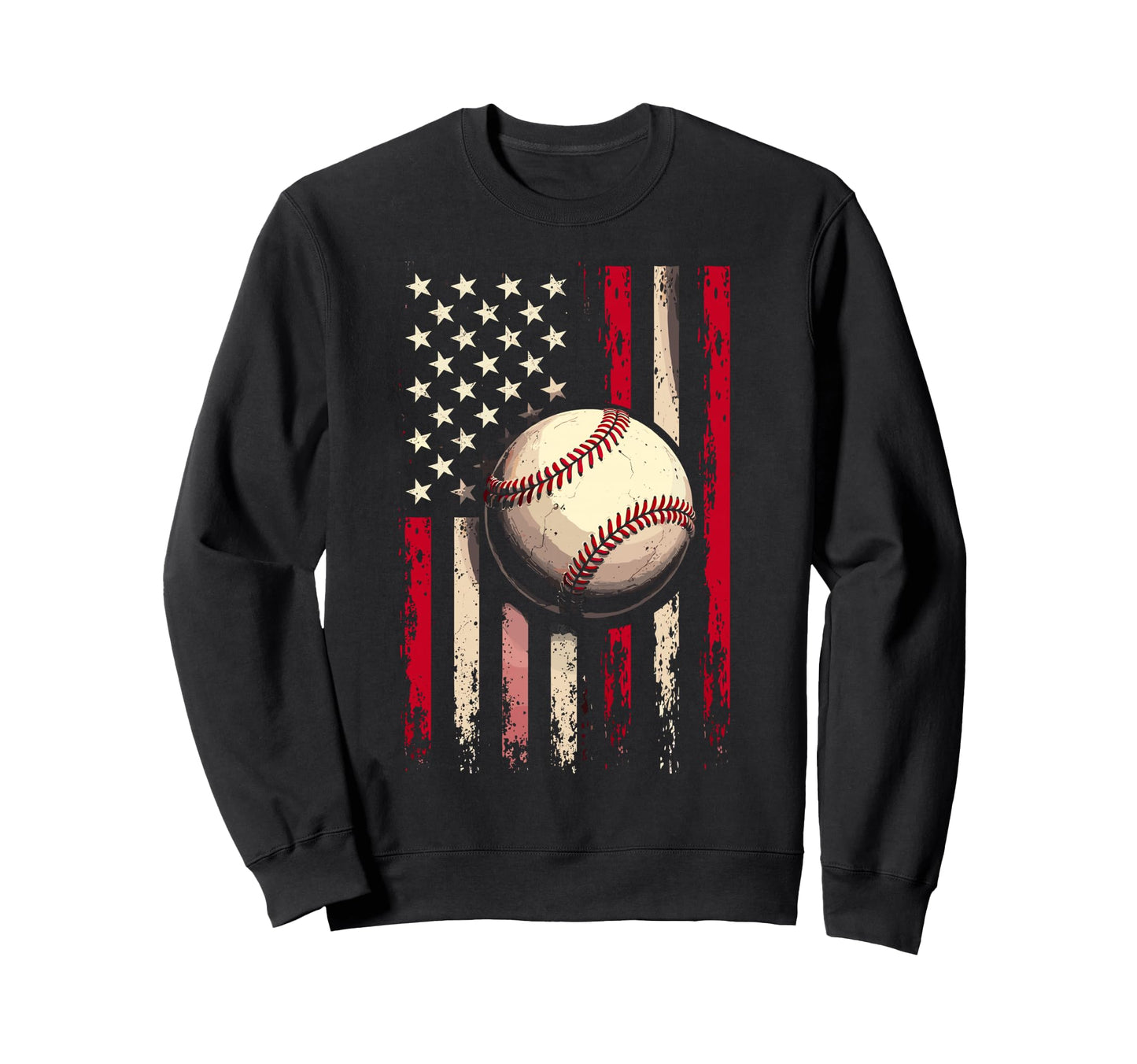 Baseball Us Flag Baseball Lover Sweatshirt - Custom Art Print Men Women - T-Shirt, Sweatshirt, Hoodie