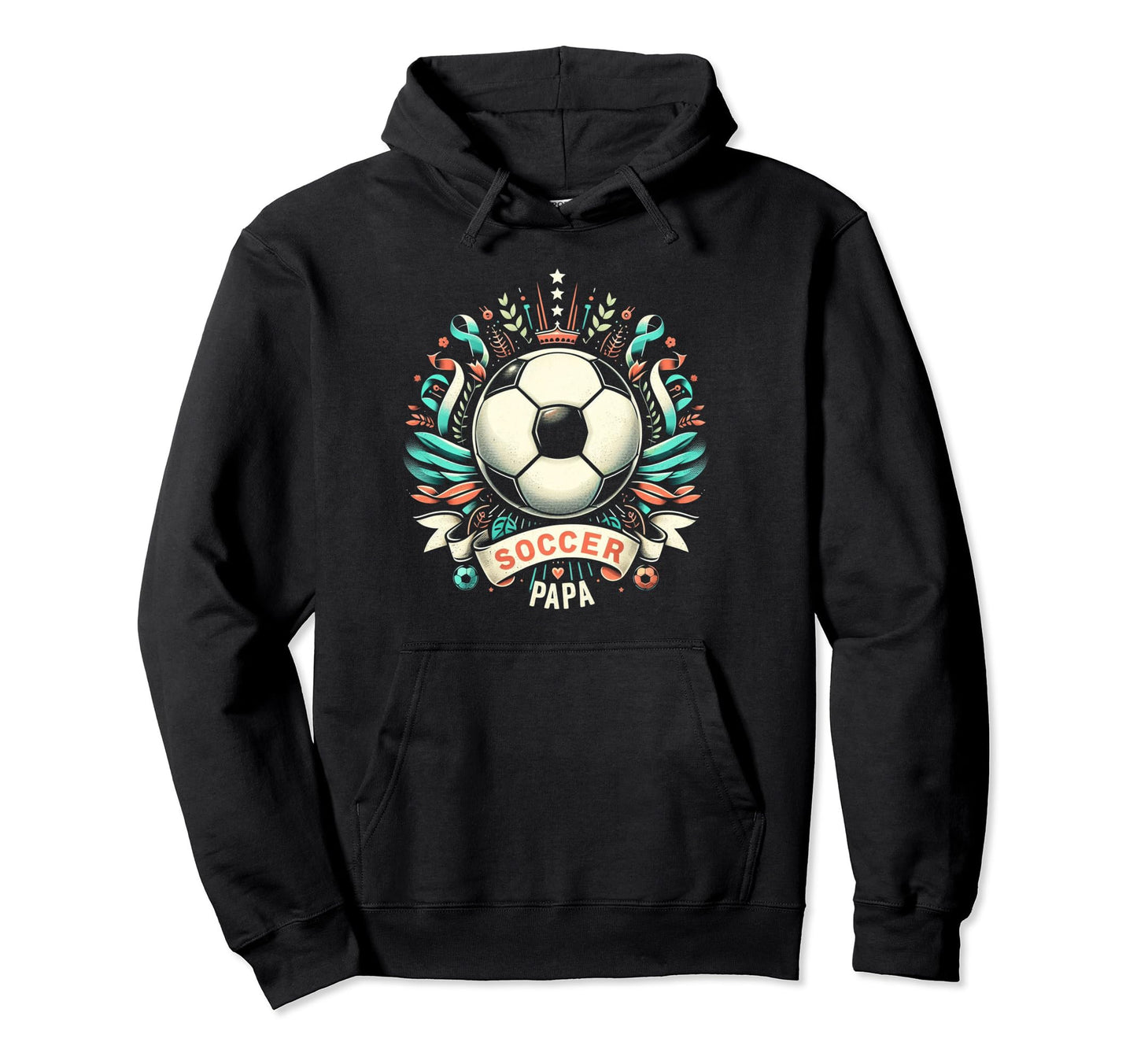 Soccer Papa Family Matching Dad Fathers Hoodie - Graphic Print Men Women - T-Shirt, Sweatshirt, Hoodie