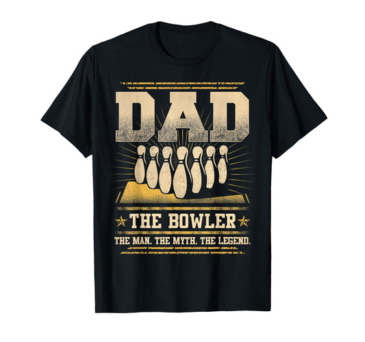 Bowling Dad Bowler Myth Legend T-Shirt - Graphic Print Men Women - T-Shirt, Sweatshirt, Hoodie