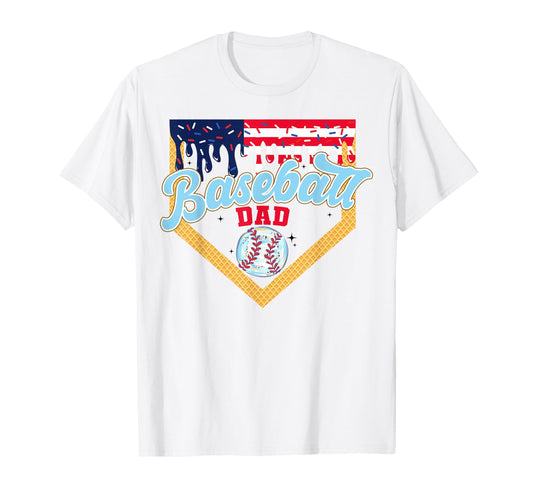 Baseball Dad Ice Cream Drip T-Shirt - Casual Everyday Wear Men Women - T-Shirt, Sweatshirt, Hoodie