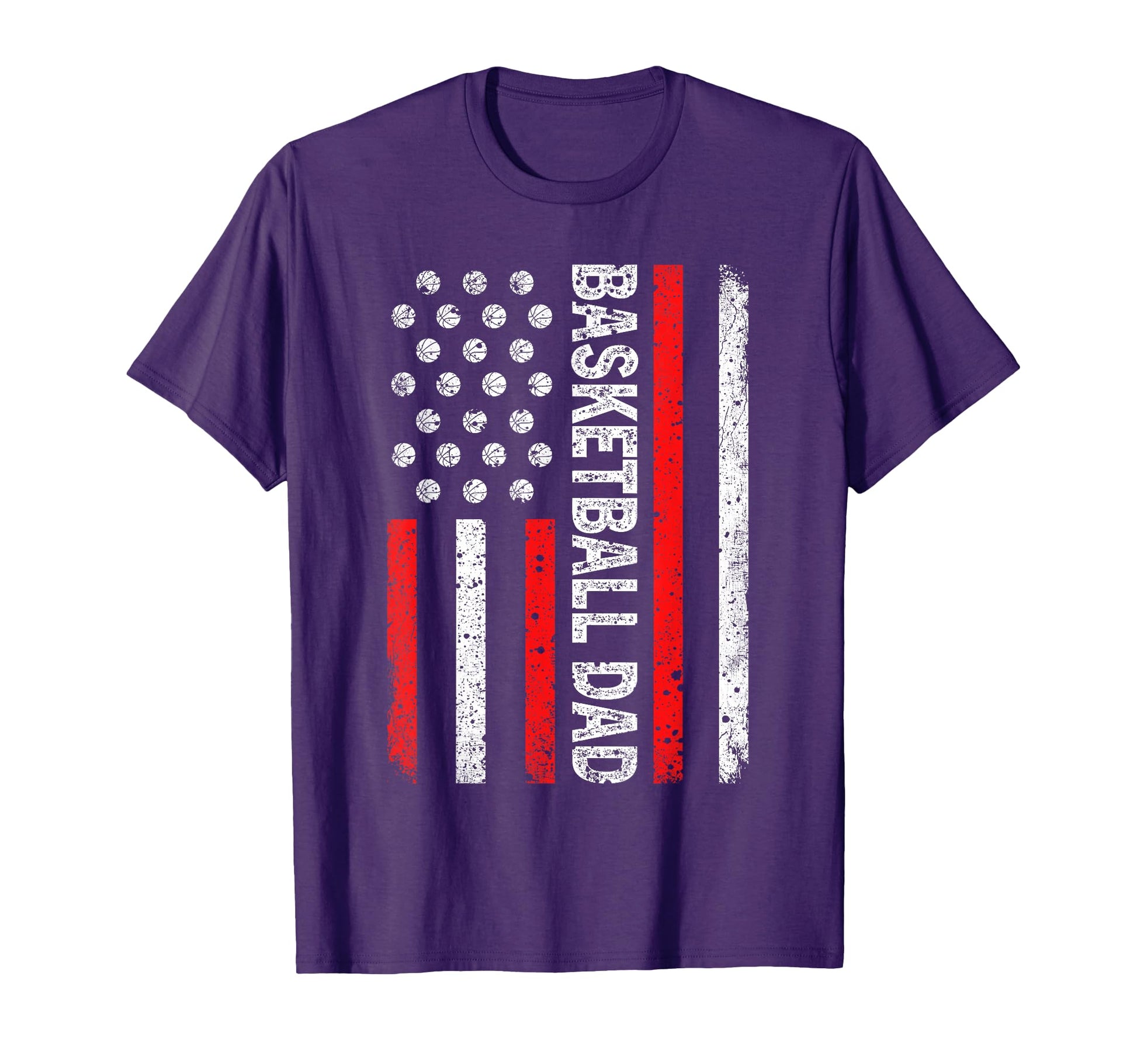 Basketball Dad American Flag Dad T-Shirt - Aesthetic Graphic for Adults - T-Shirt, Sweatshirt, Hoodie