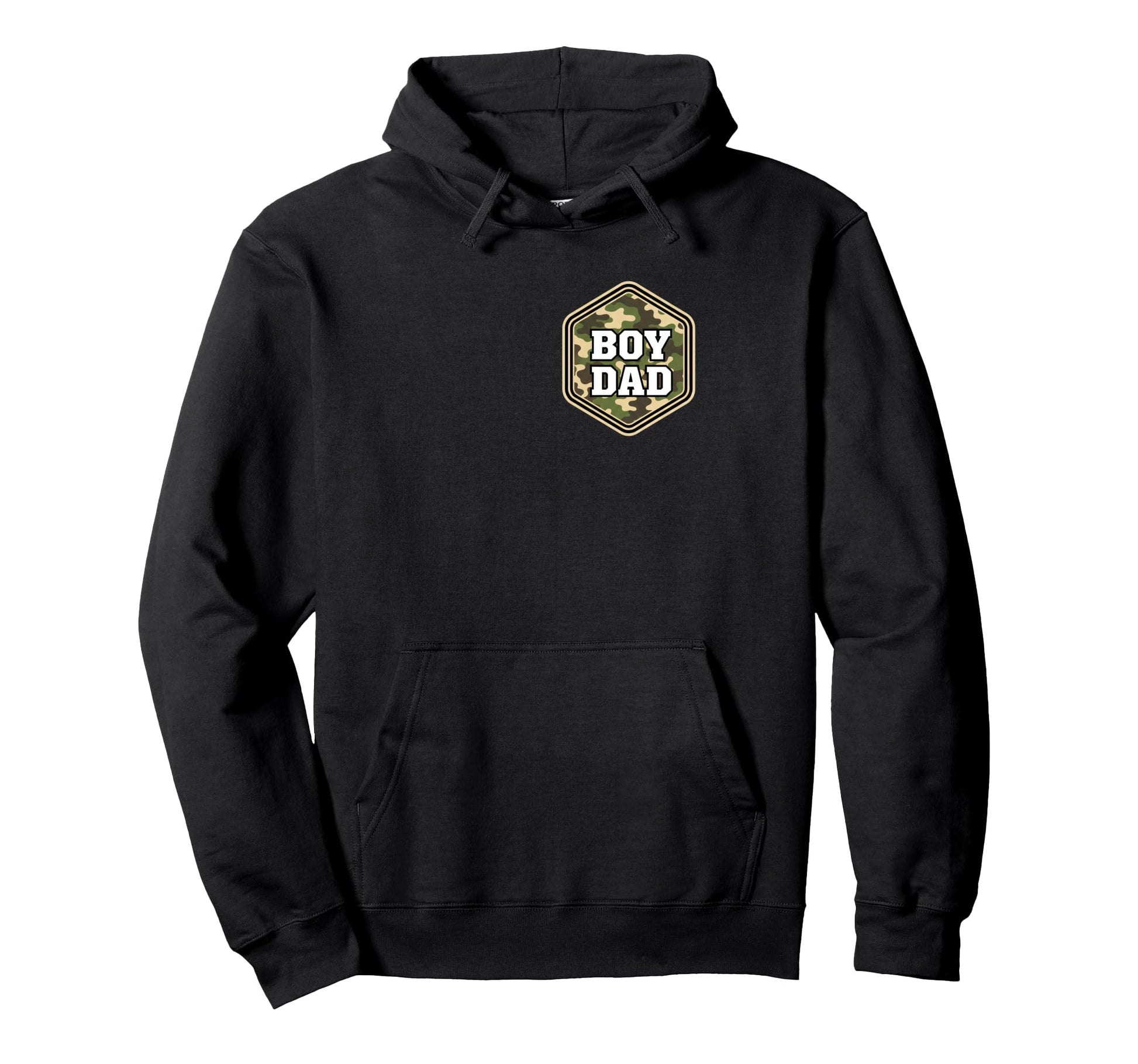 Dad Camo Badge Dad Hunting Fishing Hoodie - Casual Everyday Wear Men Women - T-Shirt, Sweatshirt, Hoodie