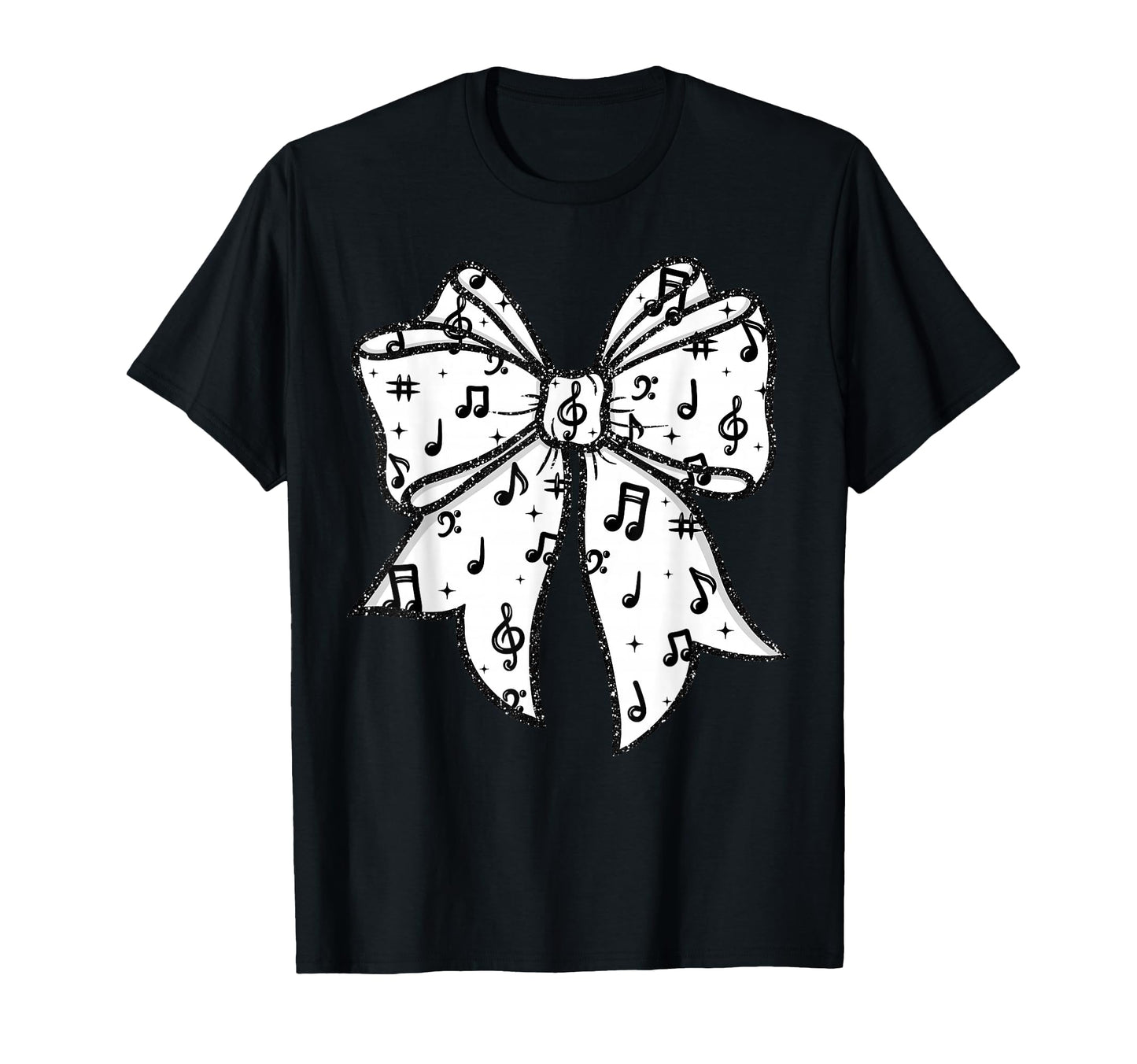 Music Notes Coquette Bow Music Teacher T-Shirt - Minimalist Print Unisex - T-Shirt, Sweatshirt, Hoodie