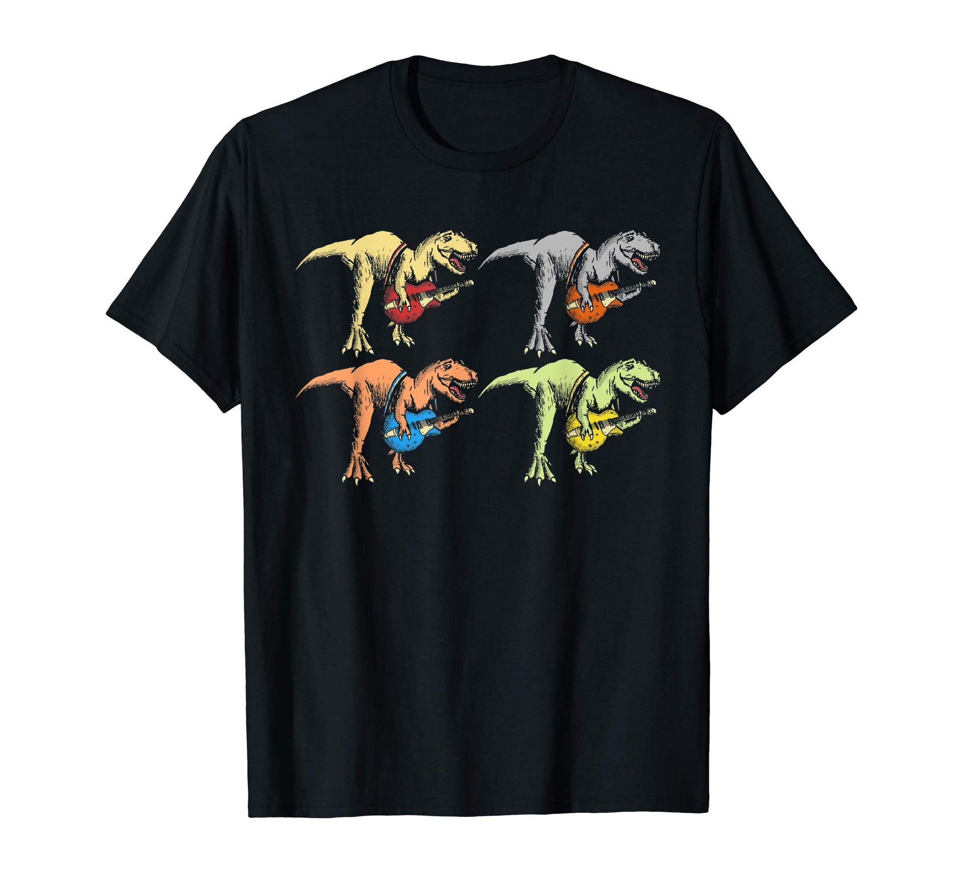 Dinosaurs And Electric Guitars Funny T-Shirt - Graphic Print for Adults - T-Shirt, Sweatshirt, Hoodie