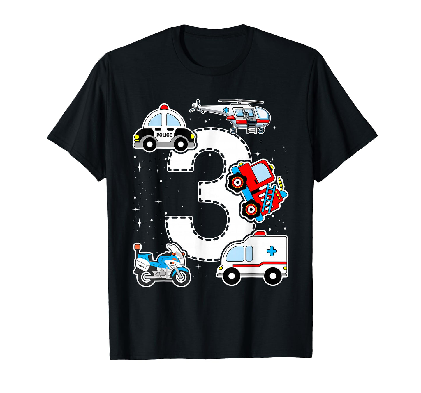 Emergency Vehicles 3Rd Birthday Fire T-Shirt - Novelty Apparel Men Women - T-Shirt, Sweatshirt, Hoodie